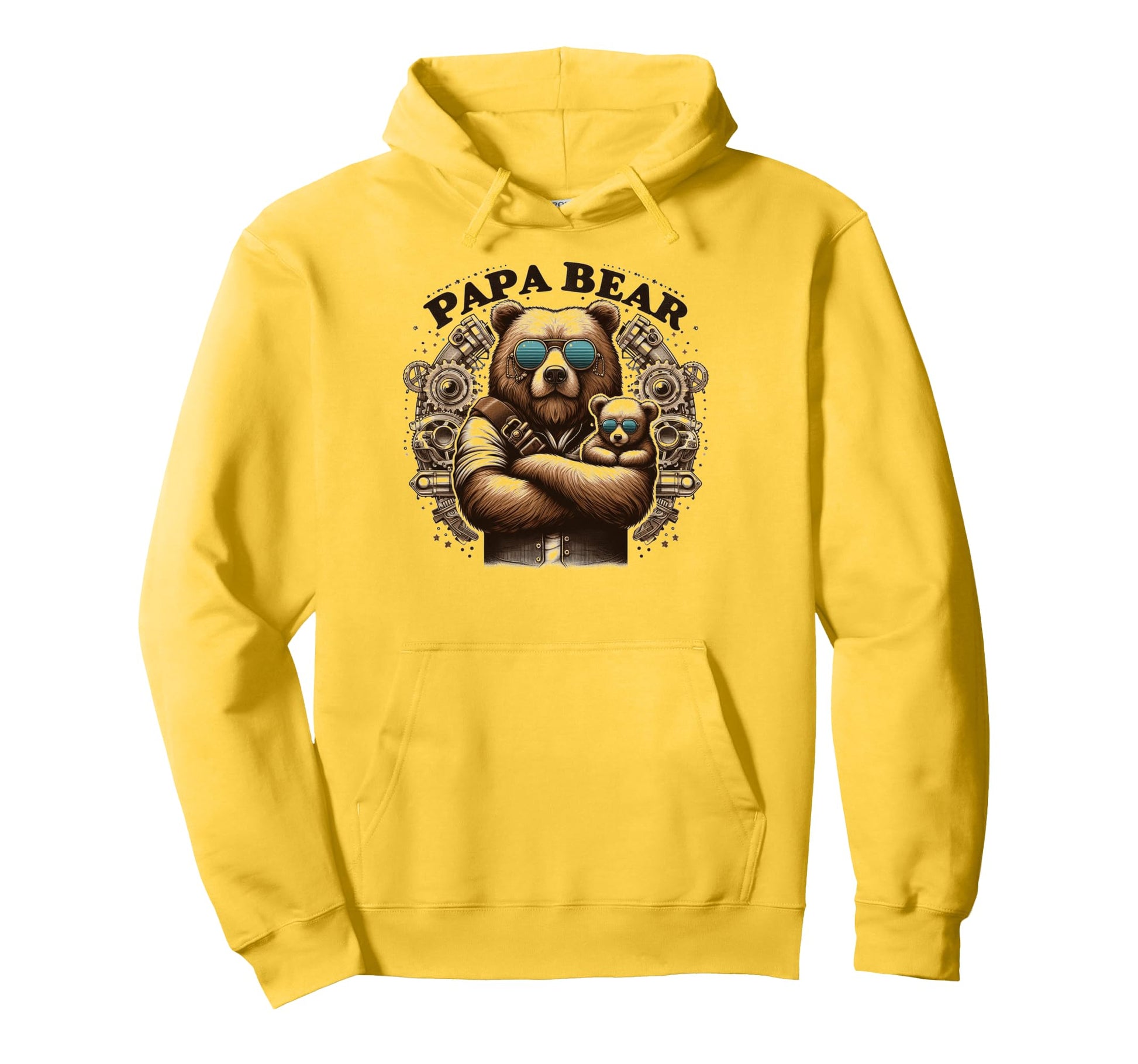 Papa Bear Funny Mechanic Bears Animal Hoodie - Minimalist Print Men Women - T-Shirt, Sweatshirt, Hoodie