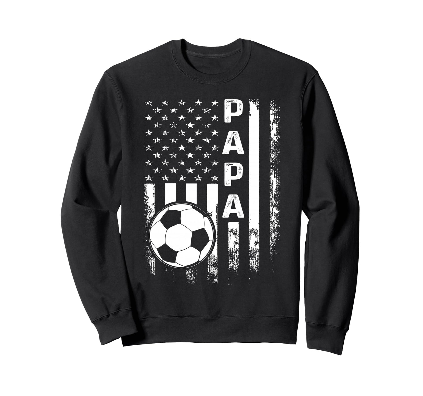 Soccer Papa American Flag Sweatshirt - Graphic Print Unisex - T-Shirt, Sweatshirt, Hoodie