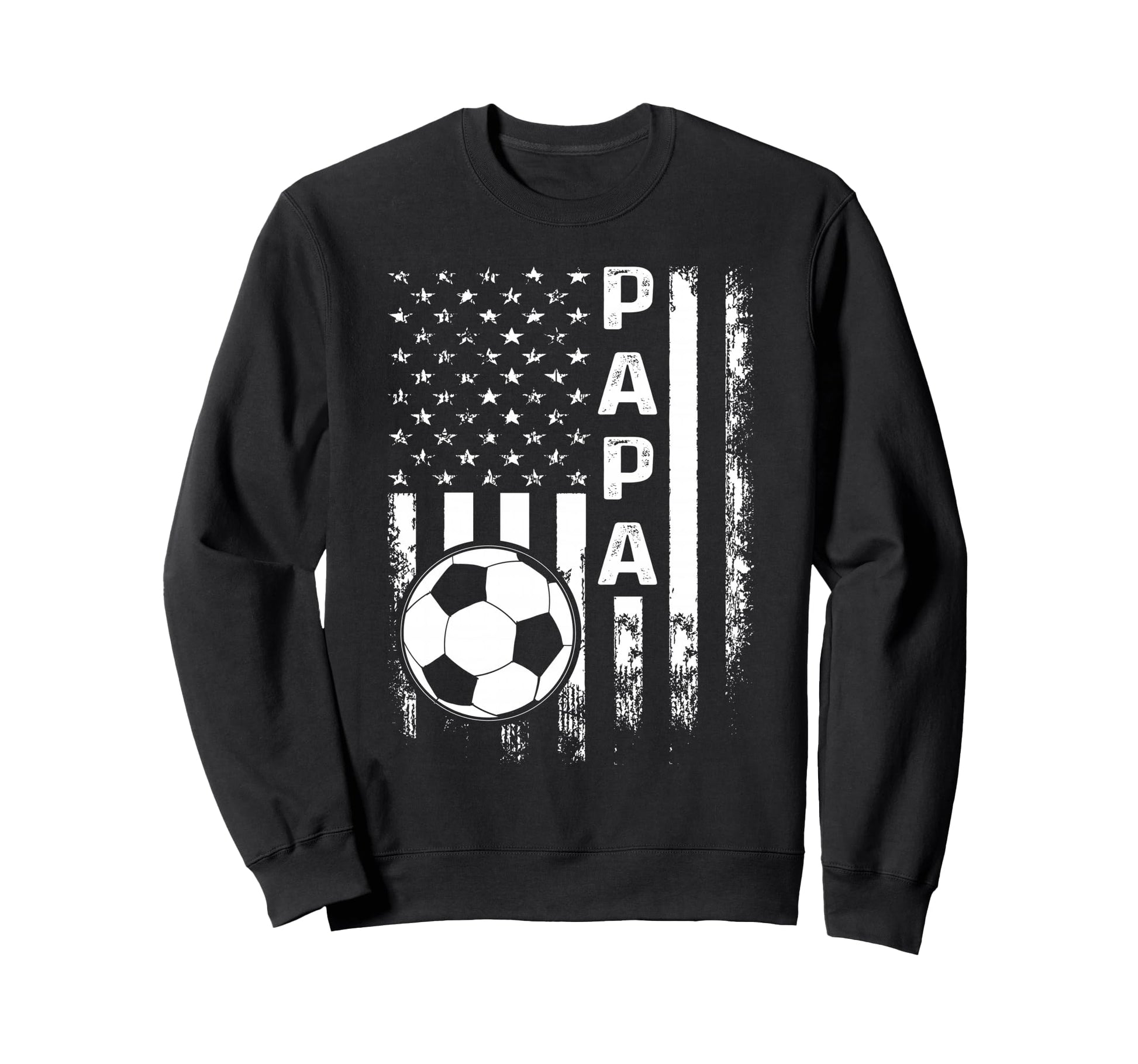 Soccer Papa American Flag Sweatshirt - Graphic Print Unisex - T-Shirt, Sweatshirt, Hoodie