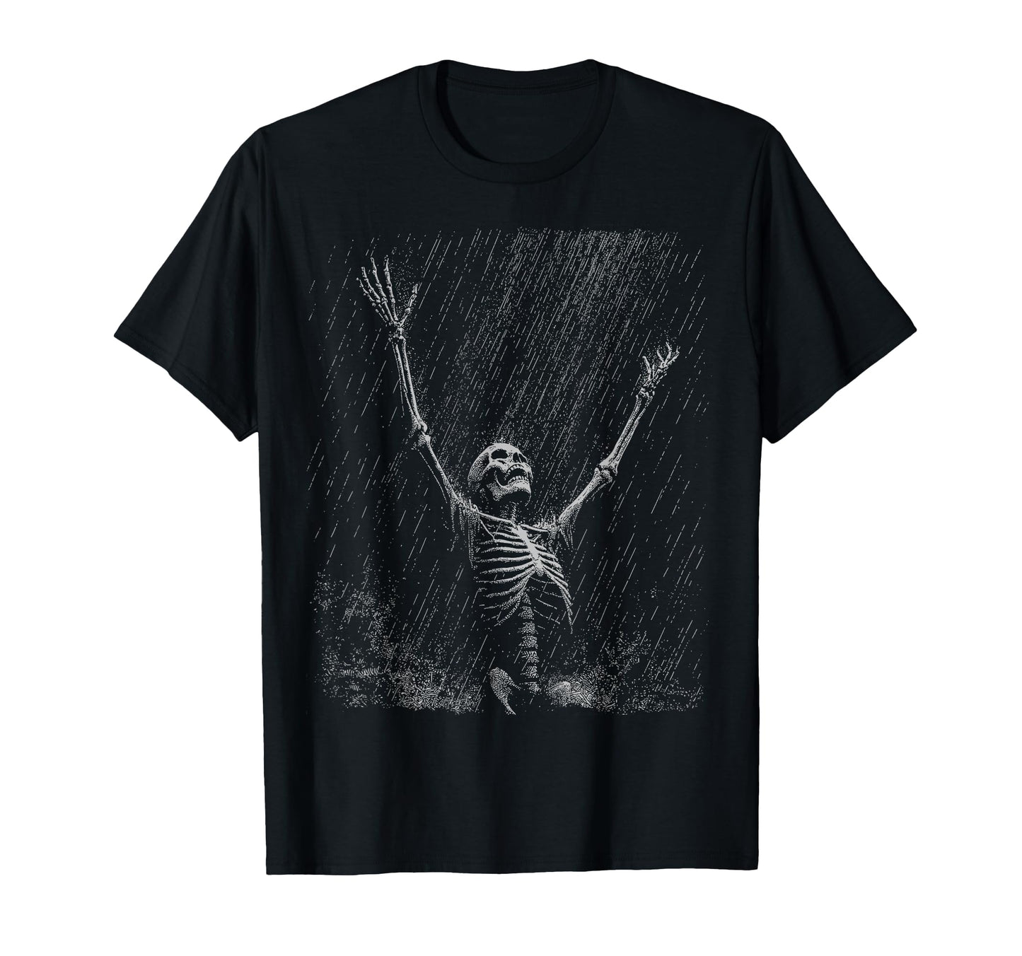 Skeleton Rain Goth Emo Dad T-Shirt - Aesthetic Graphic for Adults - T-Shirt, Sweatshirt, Hoodie