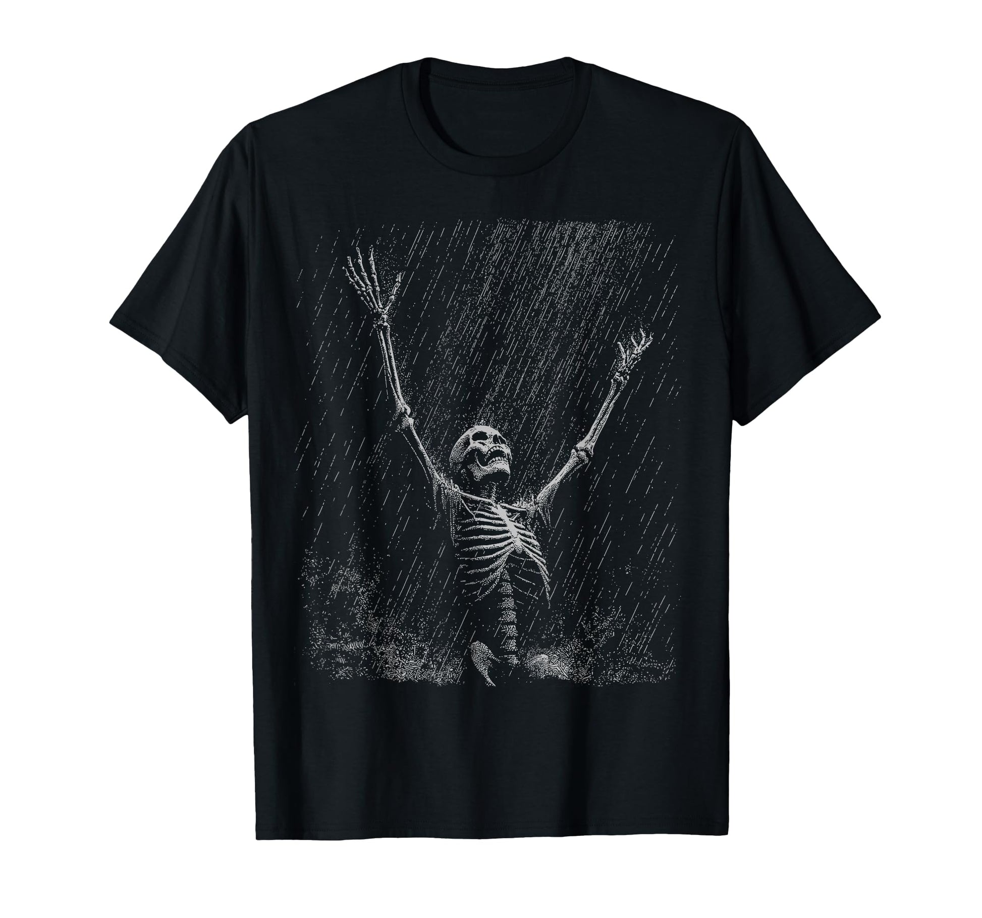 Skeleton Rain Goth Emo Dad T-Shirt - Aesthetic Graphic for Adults - T-Shirt, Sweatshirt, Hoodie