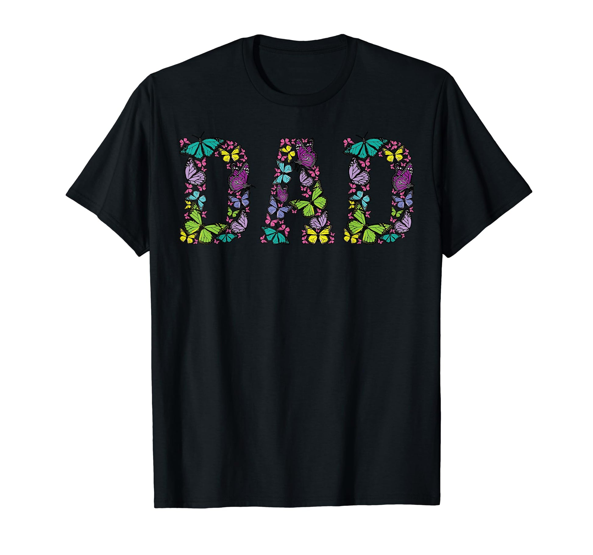 Dad Colorful Butterflies Fathers T-Shirt - Aesthetic Graphic for Adults - T-Shirt, Sweatshirt, Hoodie