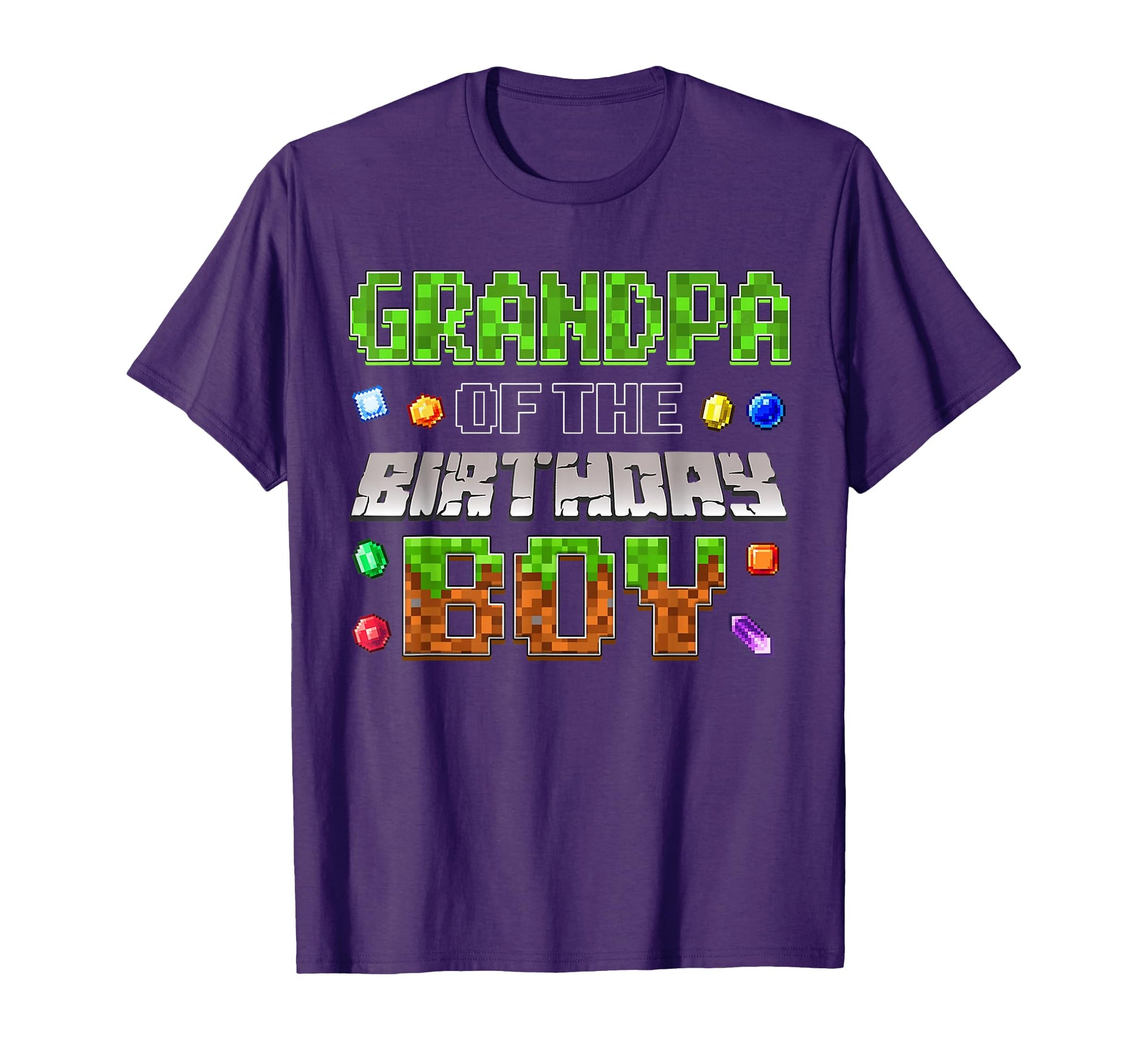 Grandpa Birthday Game Pixel Number T-Shirt - Graphic Print Men Women - T-Shirt, Sweatshirt, Hoodie