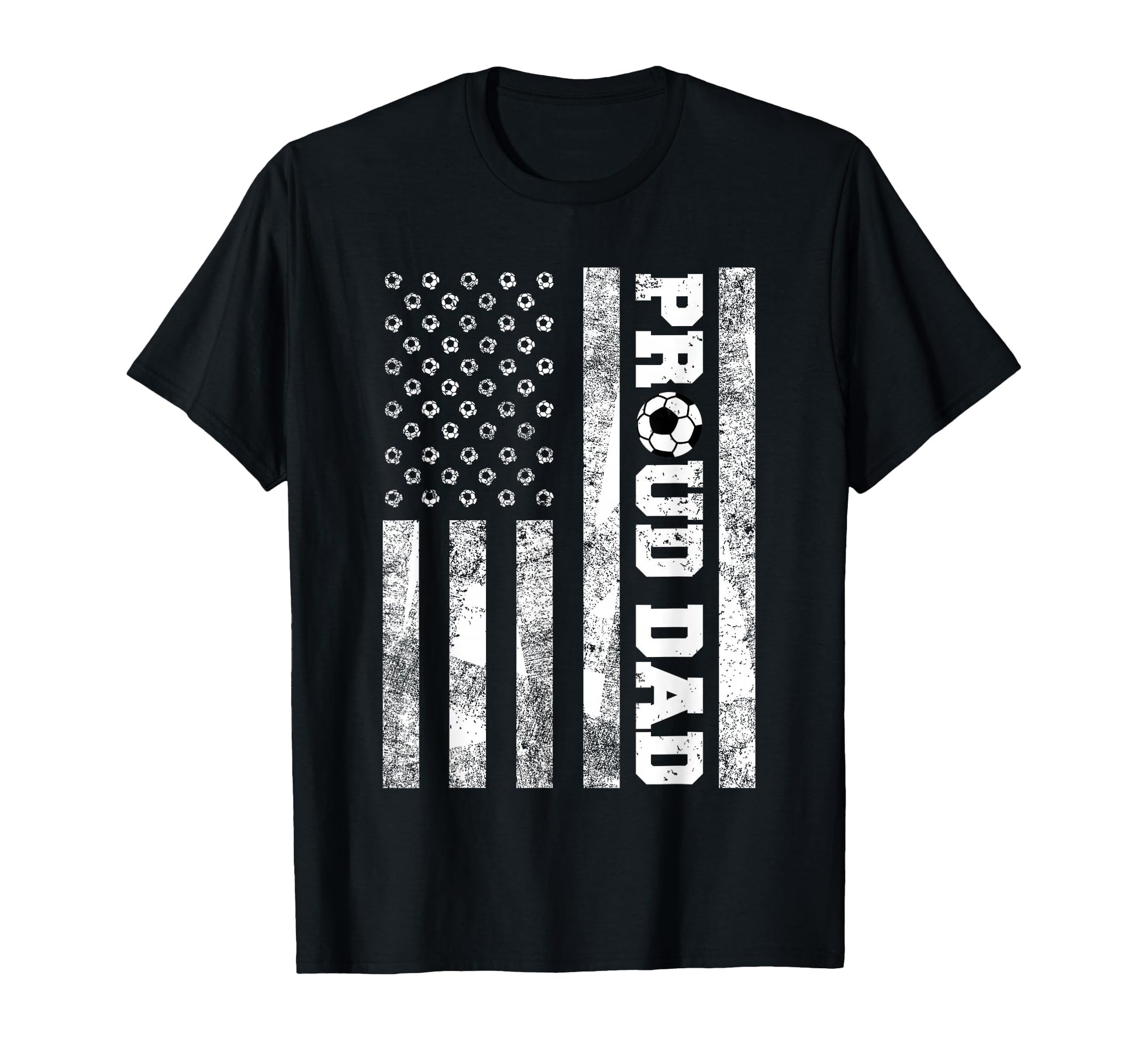 Proud Dad American Distressed Flag T-Shirt - Novelty Apparel for Adults - T-Shirt, Sweatshirt, Hoodie