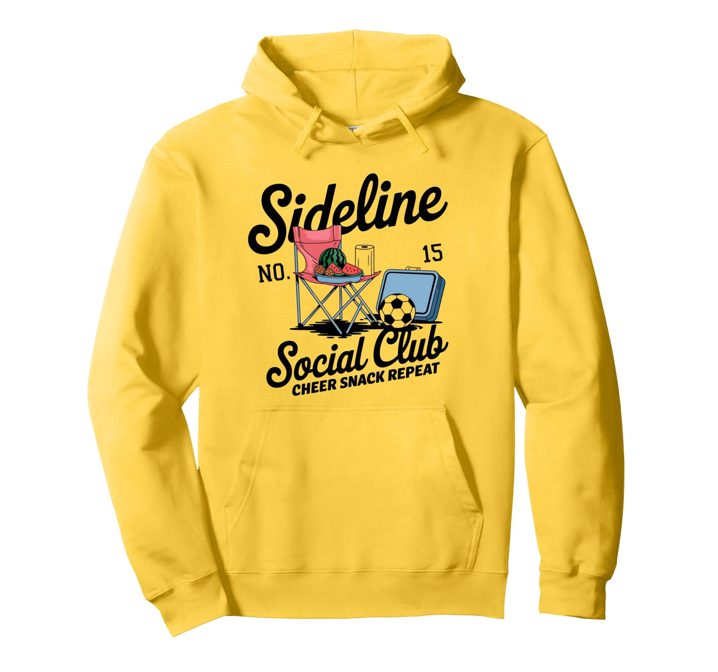 Sideline Social Club Soccer Mom Game Day Hoodie - Graphic Print for Adults - T-Shirt, Sweatshirt, Hoodie
