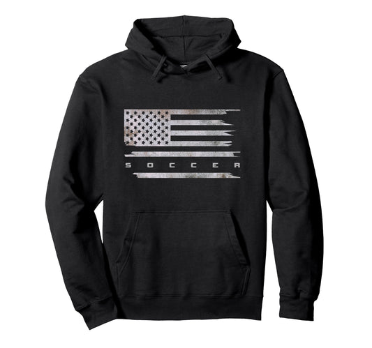 American Flag Soccer Soccer Hoodie - Trendy Graphic Unisex - T-Shirt, Sweatshirt, Hoodie
