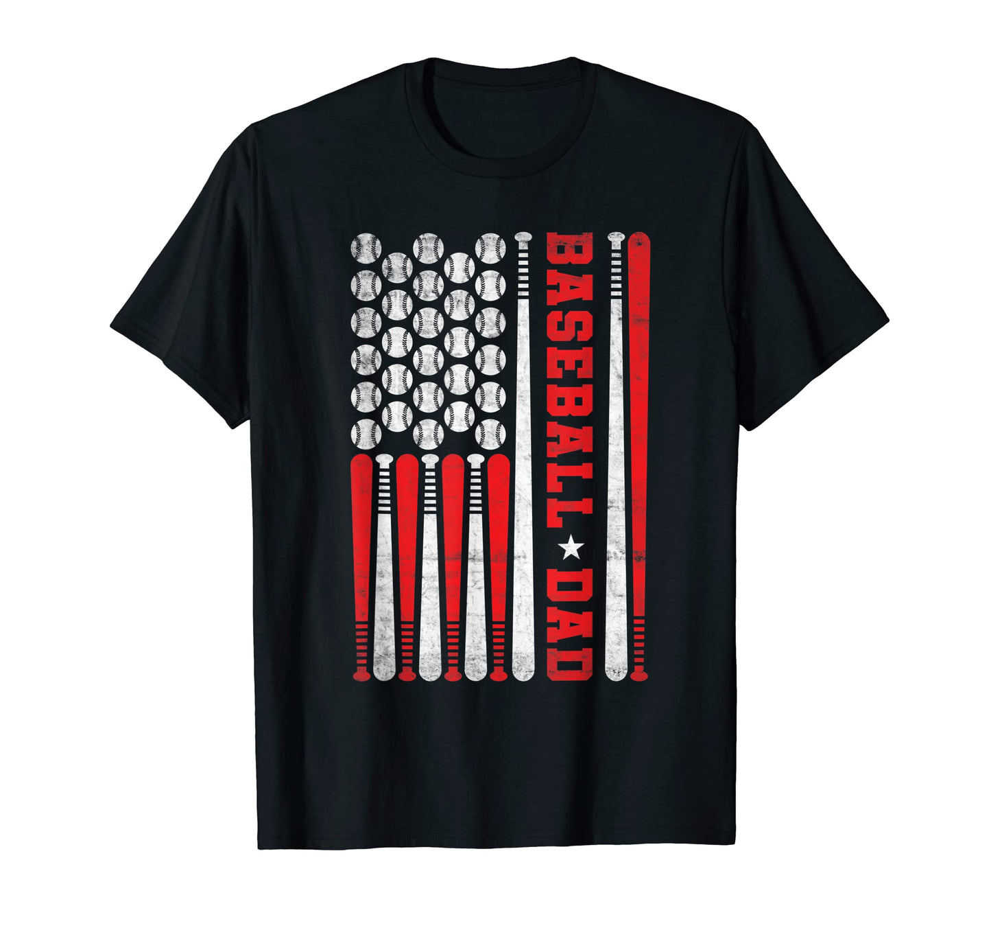 Mens Baseball Dad American Flag 4Th July T-Shirt - Unique Graphic Unisex - T-Shirt, Sweatshirt, Hoodie