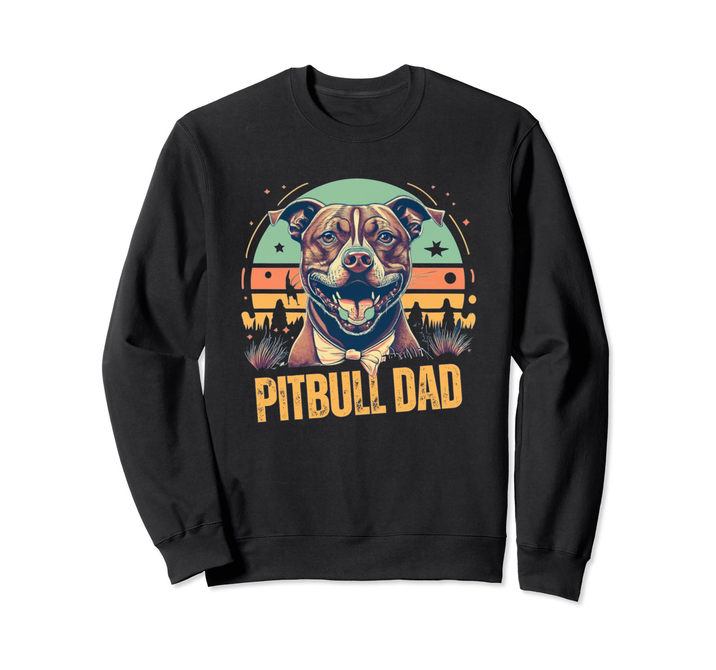 Pitbull Dad Cooler Funny Regular Sweatshirt - Custom Art Print Men Women - T-Shirt, Sweatshirt, Hoodie
