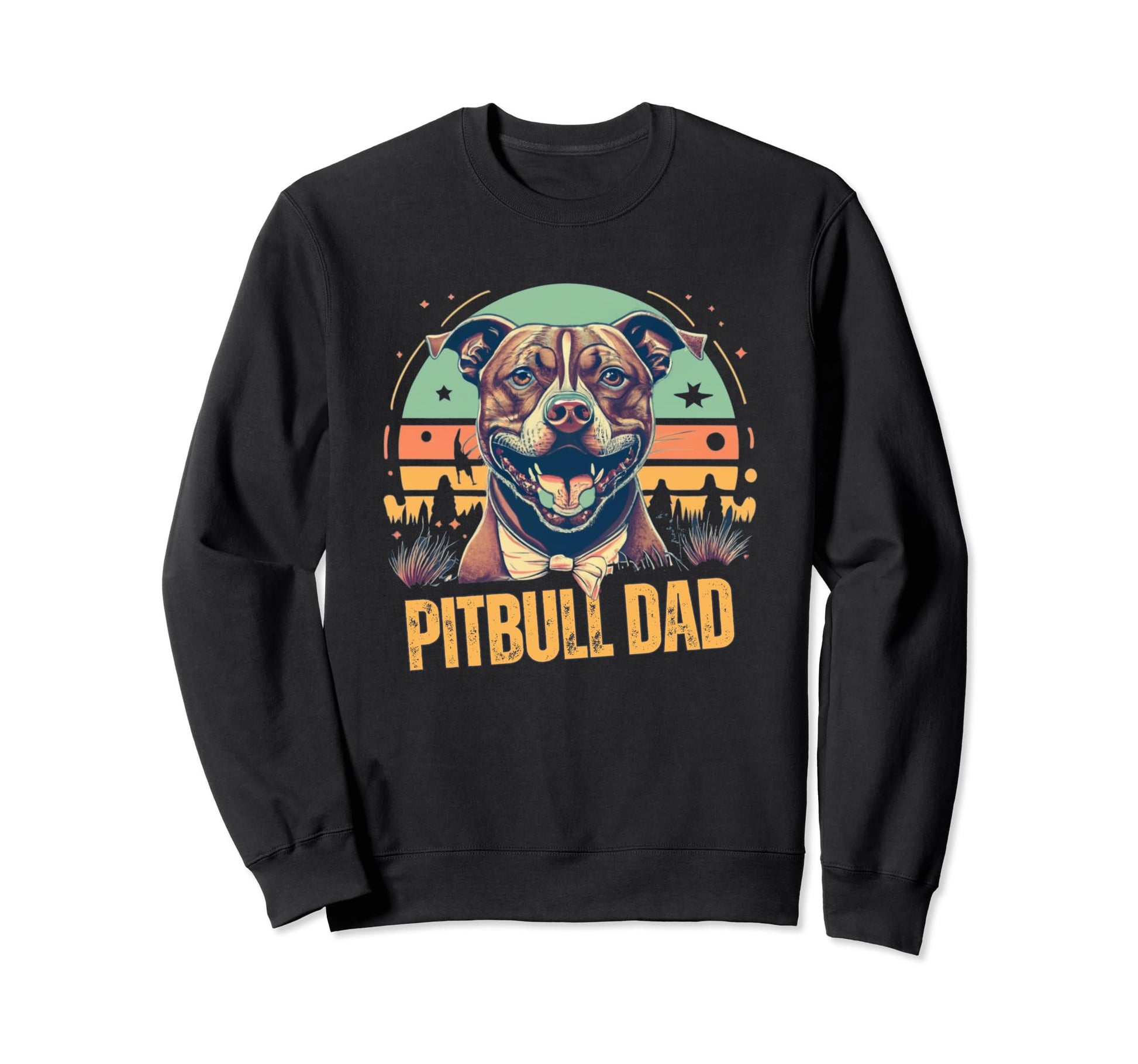 Pitbull Dad Cooler Funny Regular Sweatshirt - Custom Art Print Men Women - T-Shirt, Sweatshirt, Hoodie