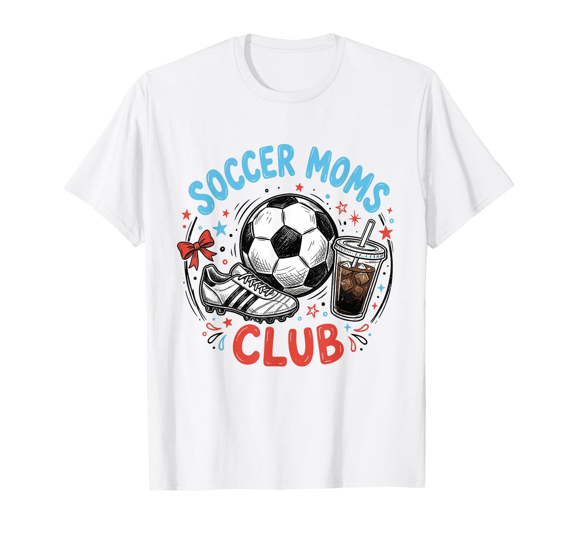 Soccer Moms Club Iced Coffee Cleats T-Shirt - Novelty Apparel Unisex - T-Shirt, Sweatshirt, Hoodie