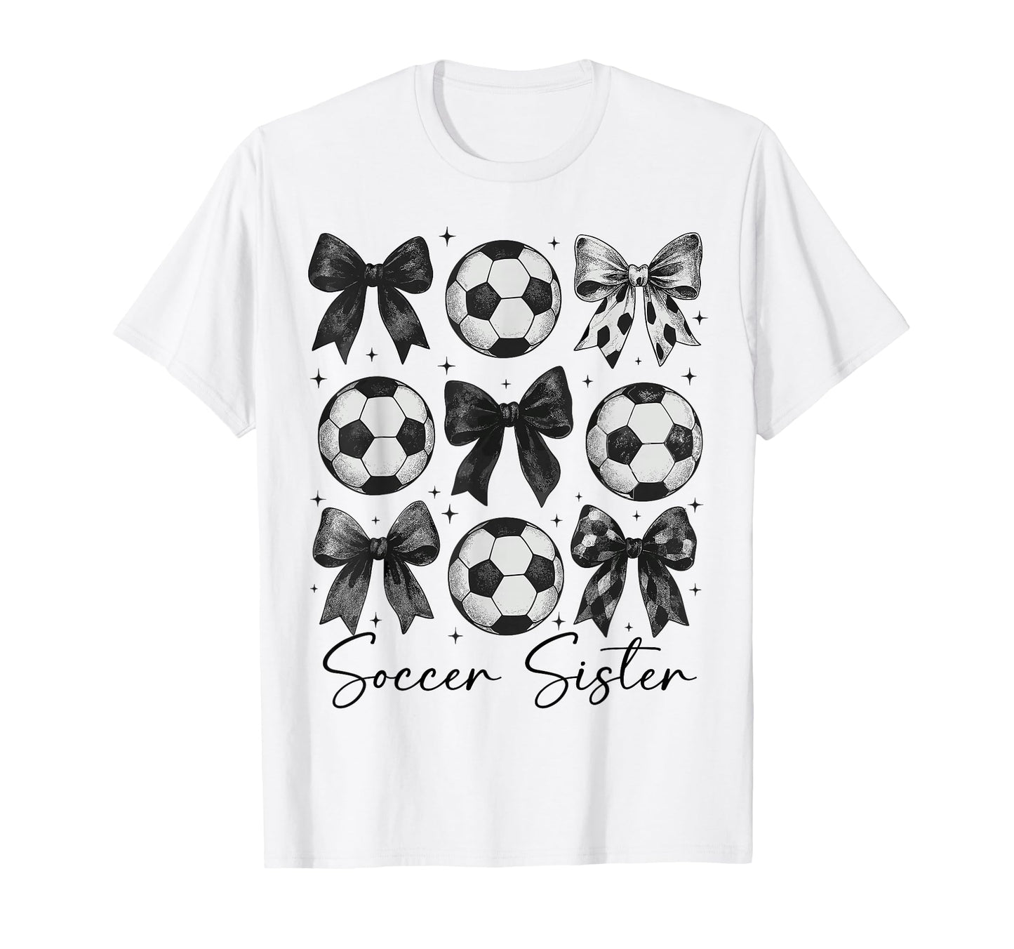 Soccer Sister Funny Coquette Bow Soccer T-Shirt - Trendy Graphic Men Women - T-Shirt, Sweatshirt, Hoodie