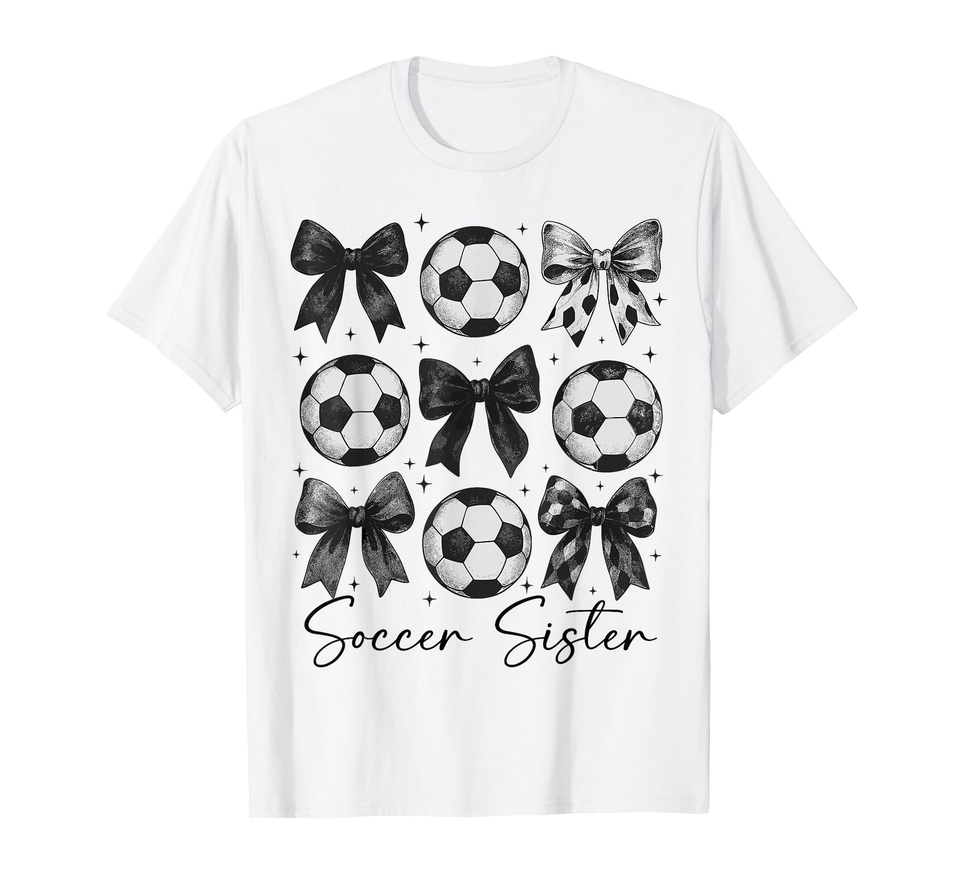 Soccer Sister Funny Coquette Bow Soccer T-Shirt - Trendy Graphic Men Women - T-Shirt, Sweatshirt, Hoodie