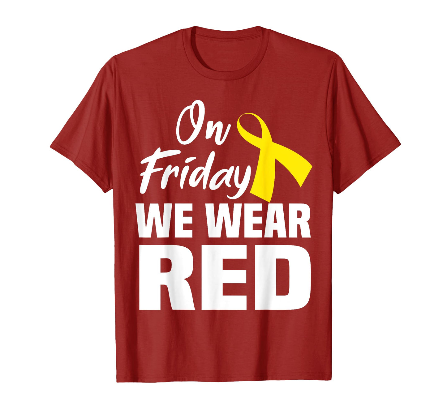 Friday We Wear Red Support Deployed T-Shirt - Trendy Graphic Men Women - T-Shirt, Sweatshirt, Hoodie