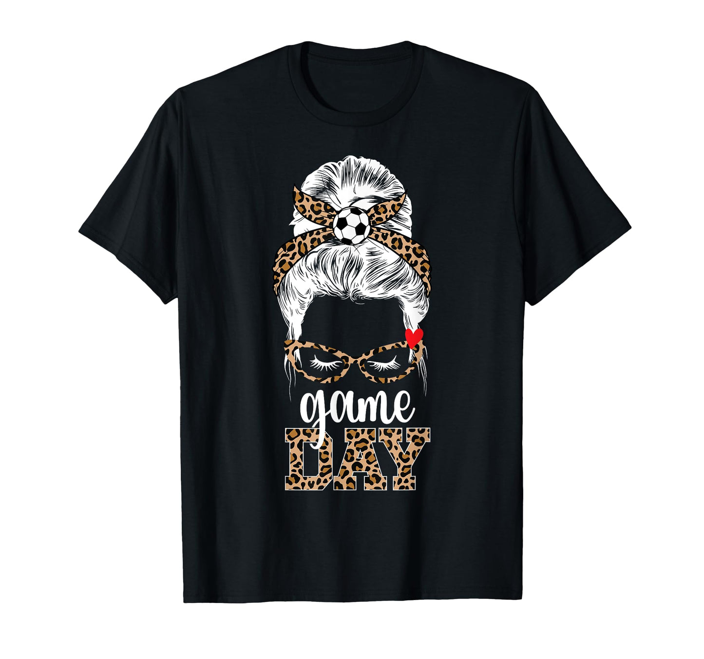 Soccer Game Day Messy Bun Game Day T-Shirt - Trendy Graphic Men Women - T-Shirt, Sweatshirt, Hoodie