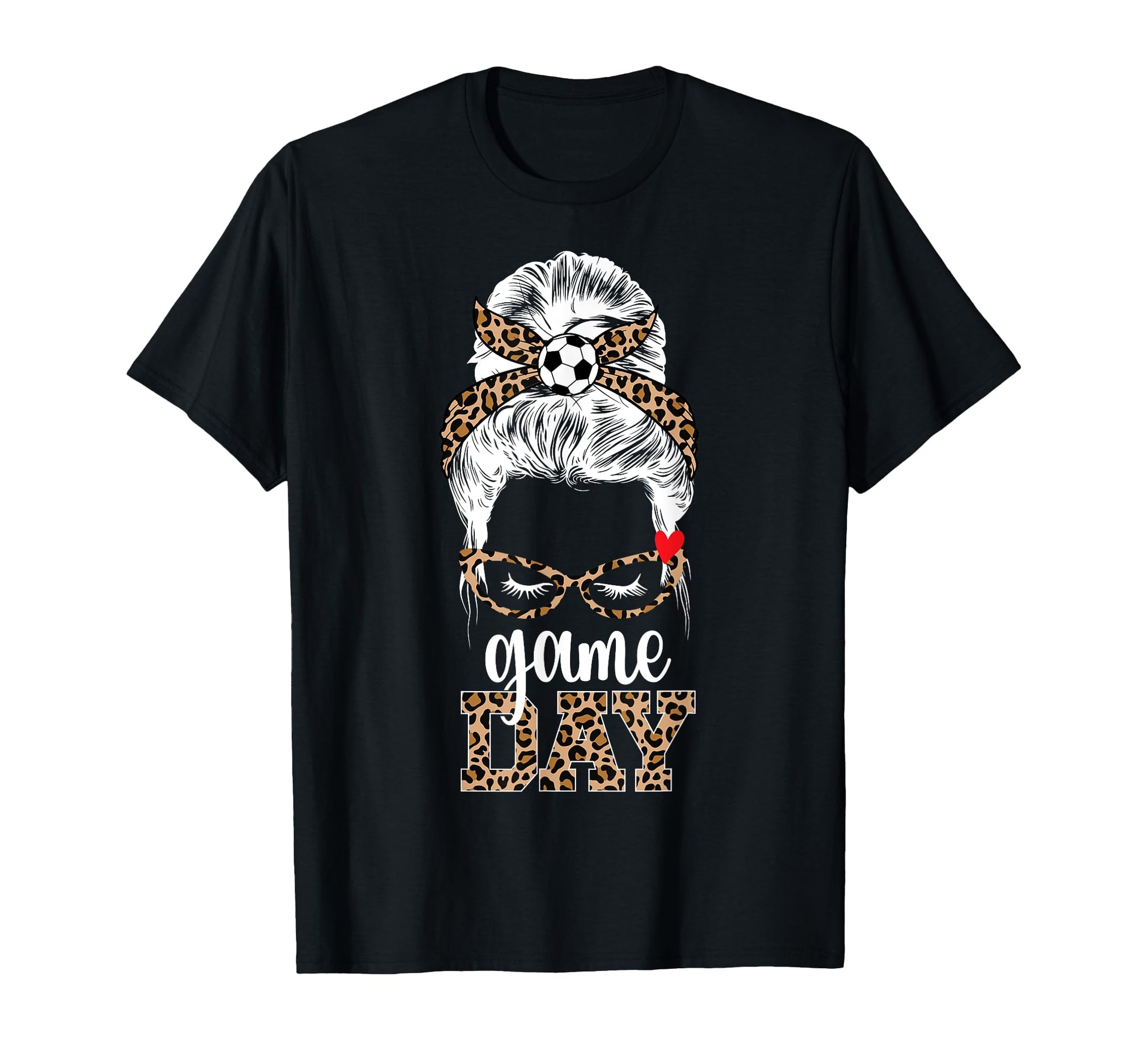 Soccer Game Day Messy Bun Game Day T-Shirt - Trendy Graphic Men Women - T-Shirt, Sweatshirt, Hoodie