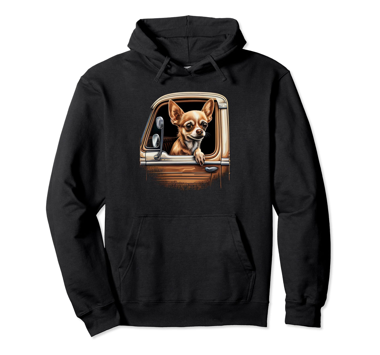 Chihuahua Trucker Truck Driver Dad Hoodie - Casual Everyday Wear Men Women - T-Shirt, Sweatshirt, Hoodie