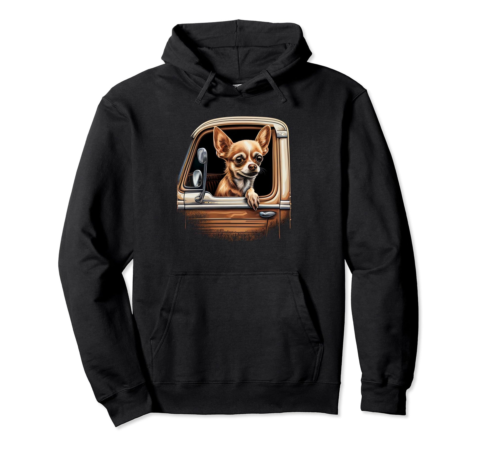 Chihuahua Trucker Truck Driver Dad Hoodie - Casual Everyday Wear Men Women - T-Shirt, Sweatshirt, Hoodie