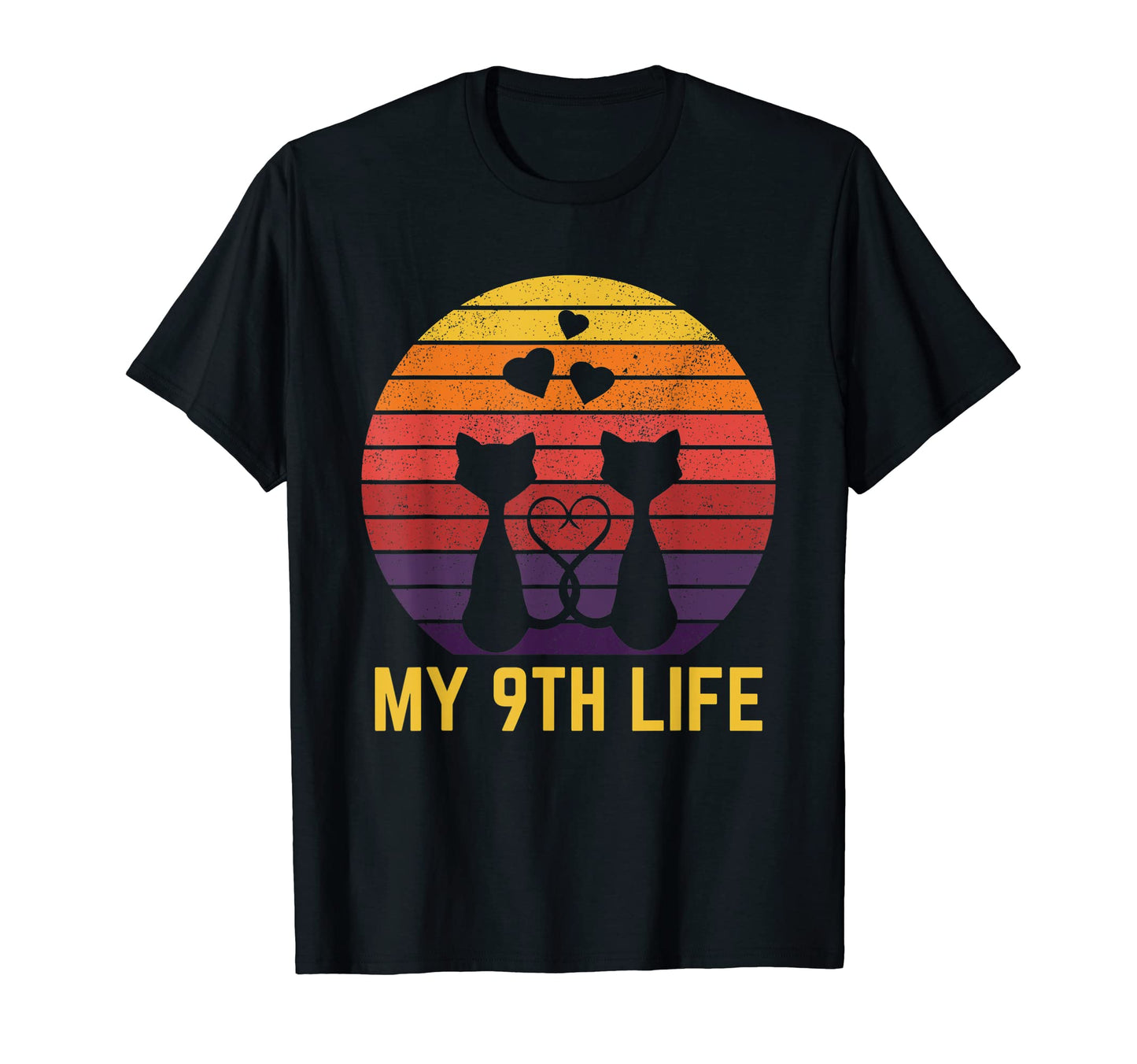 My 9Th Life Cat Lover Birthday T-Shirt - Fun Novelty Design for Adults - T-Shirt, Sweatshirt, Hoodie