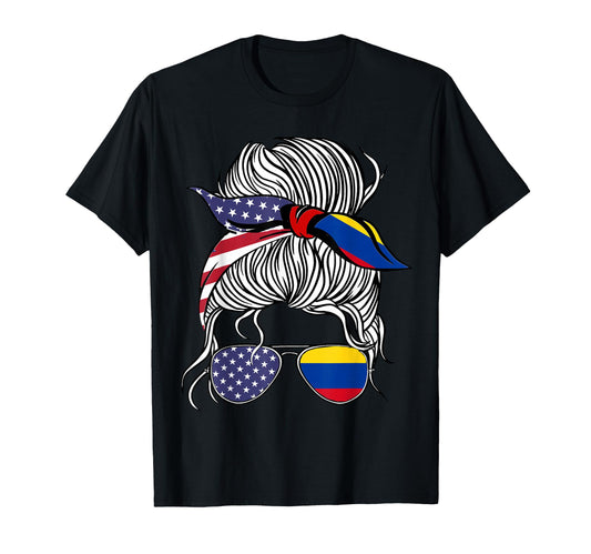 American Colombian Patriot Flag T-Shirt - Fun Novelty Design for Adults - T-Shirt, Sweatshirt, Hoodie