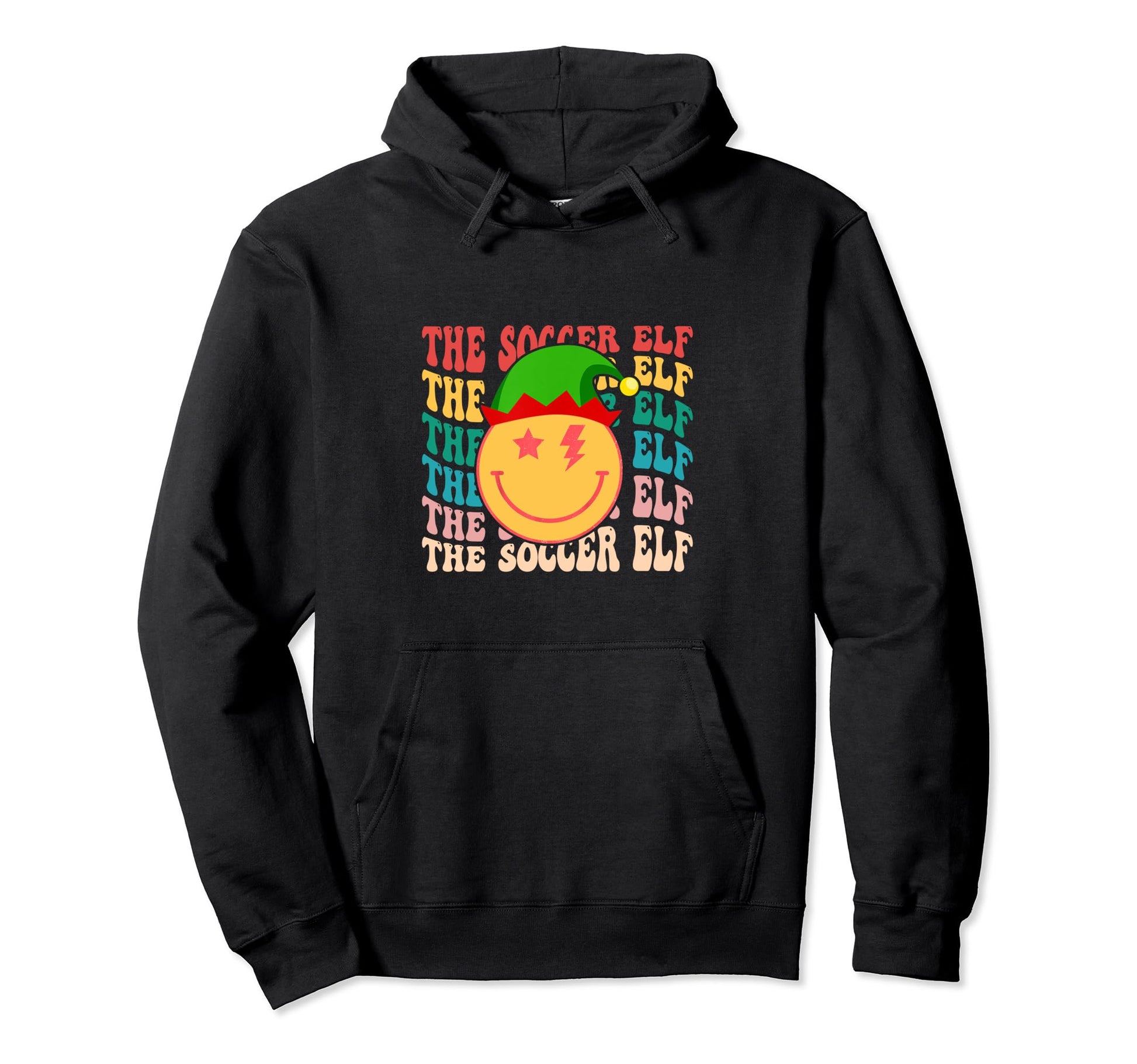 Soccer Elf Matching Family Group Hoodie - Casual Everyday Wear Unisex - T-Shirt, Sweatshirt, Hoodie