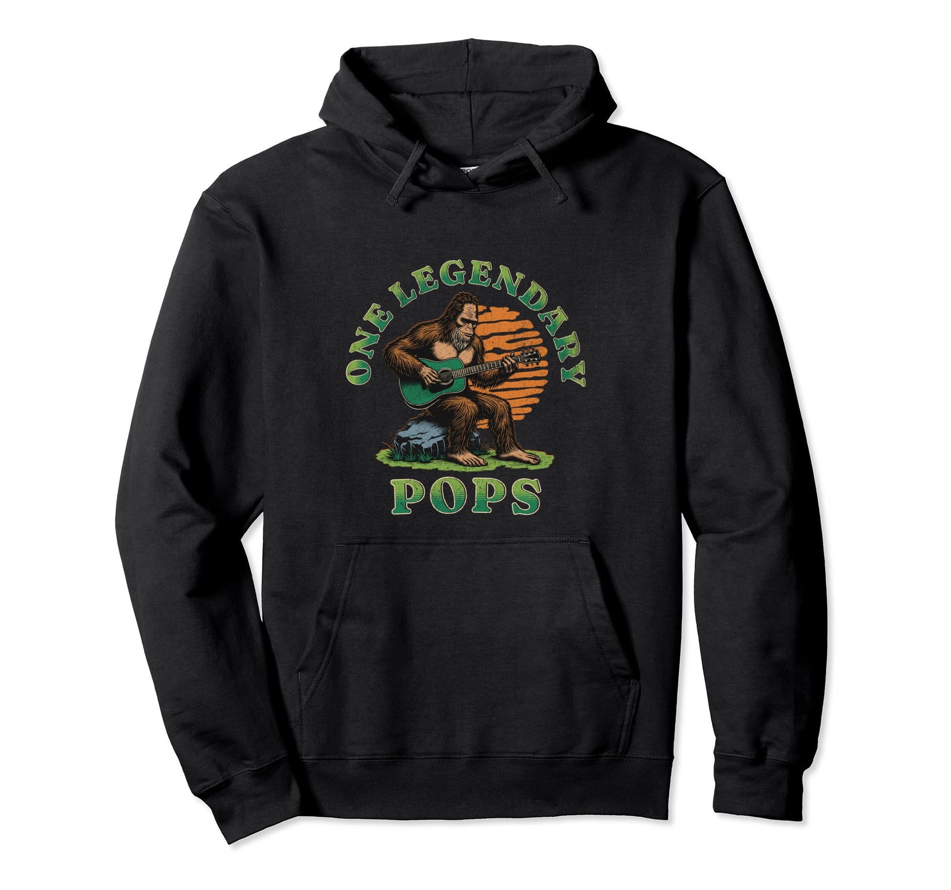One Legendary Pops Funny Fathers Day Bigfoot Hoodie - Graphic Print Unisex - T-Shirt, Sweatshirt, Hoodie