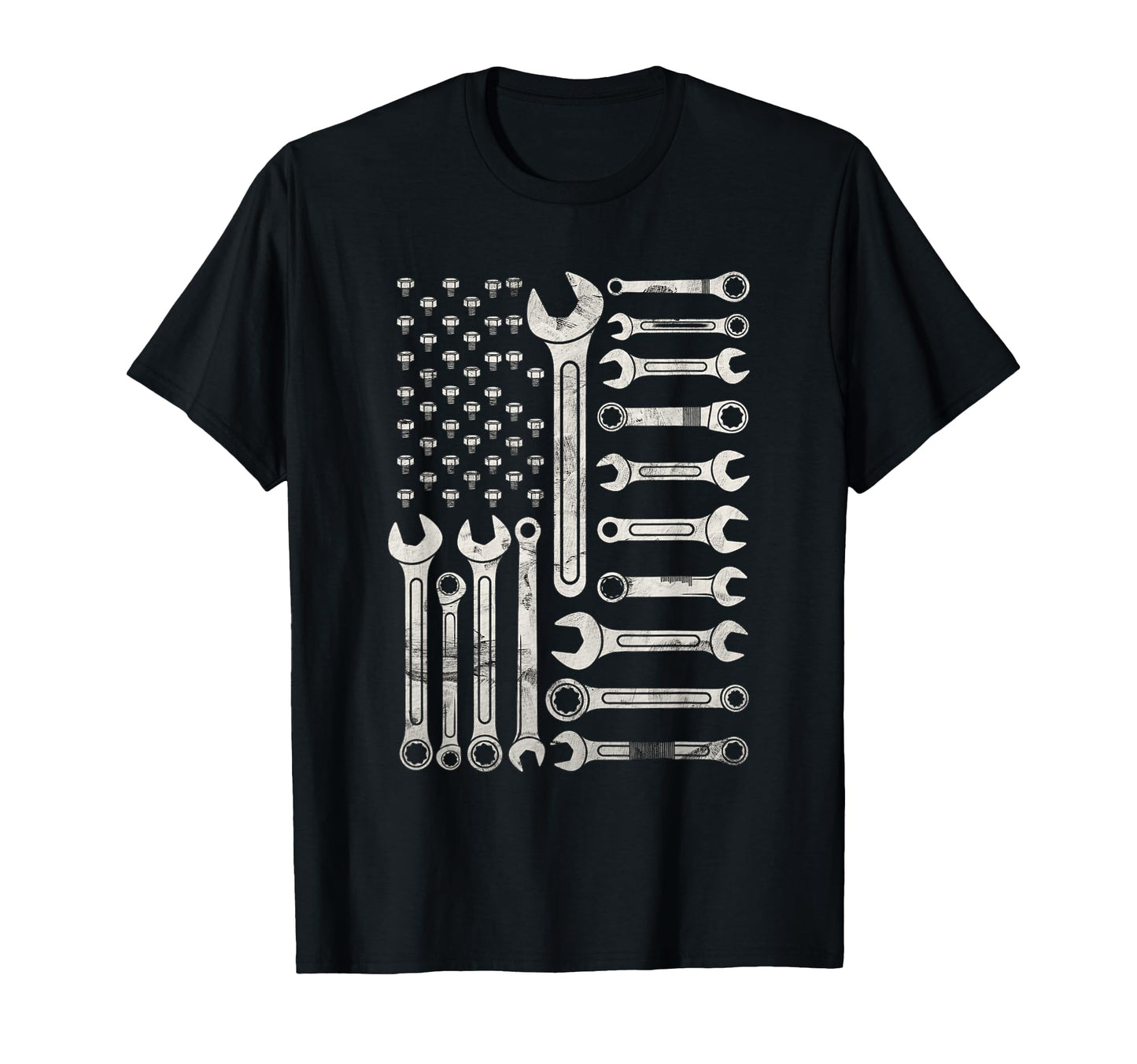 Patriotic Mechanic Flag Usa Car T-Shirt - Novelty Apparel Men Women - T-Shirt, Sweatshirt, Hoodie
