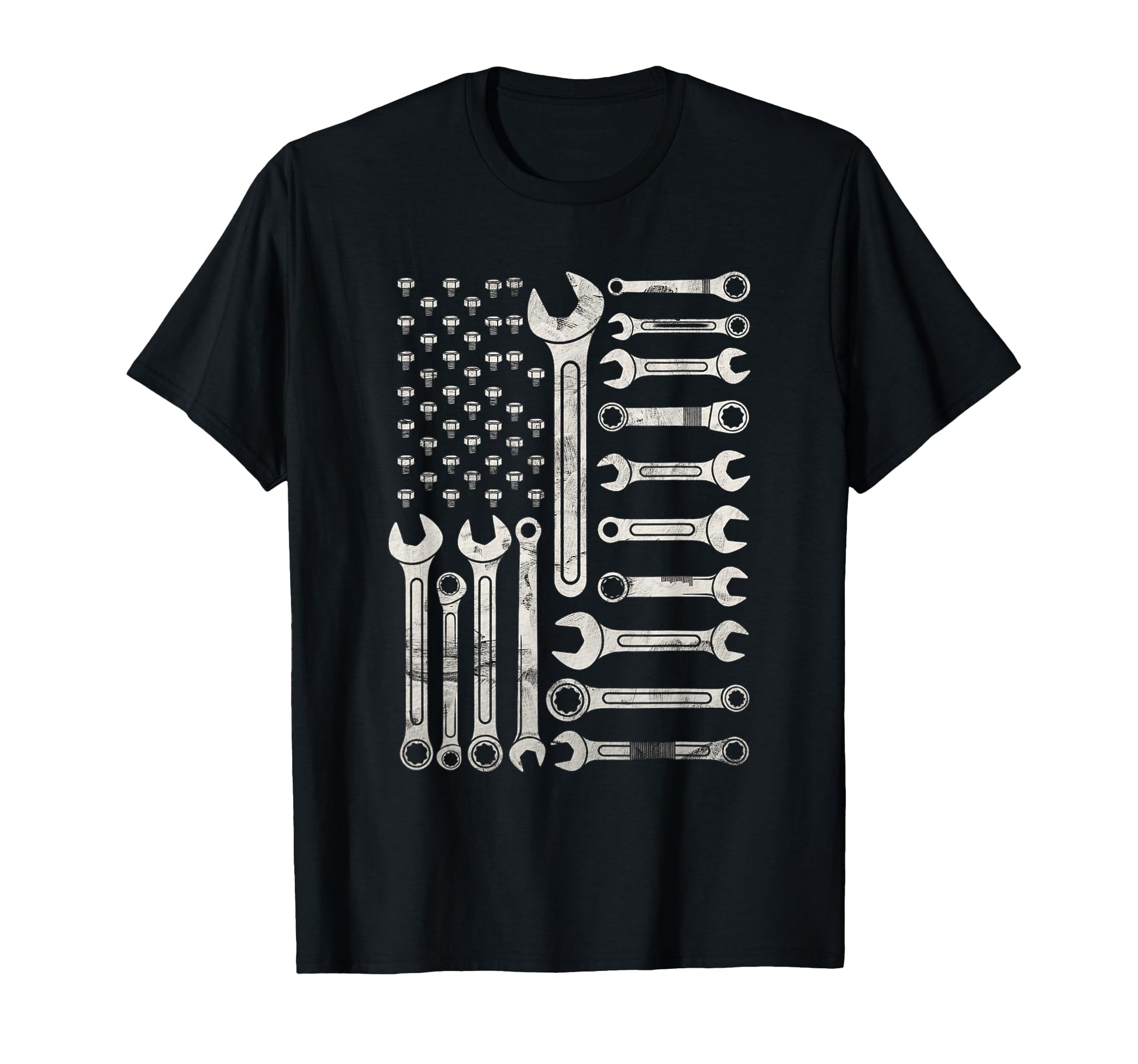 Patriotic Mechanic Flag Usa Car T-Shirt - Novelty Apparel Men Women - T-Shirt, Sweatshirt, Hoodie