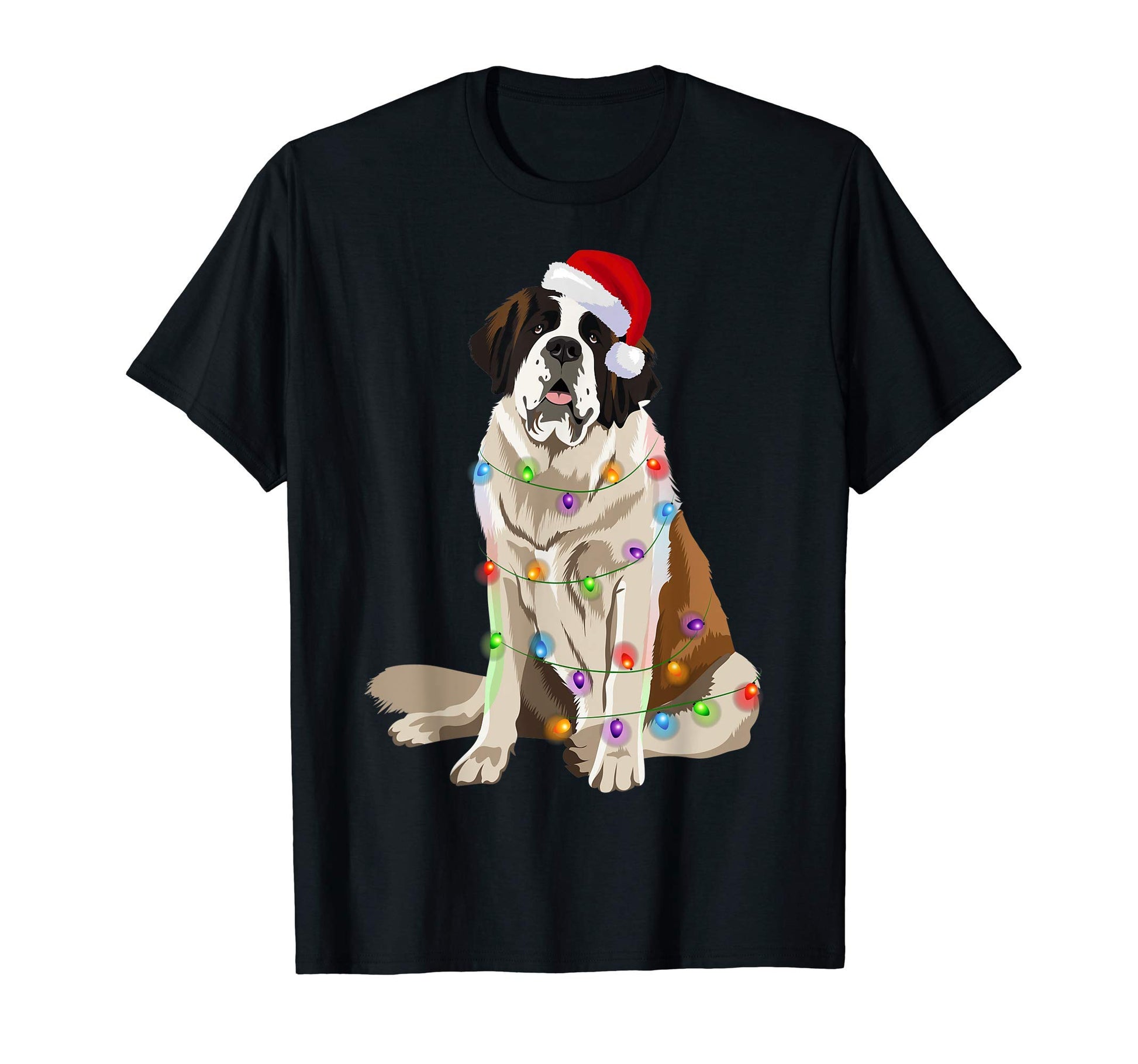 Saint Bernard Lights Dog Lover Santa T-Shirt - Streetwear Style Men Women - T-Shirt, Sweatshirt, Hoodie
