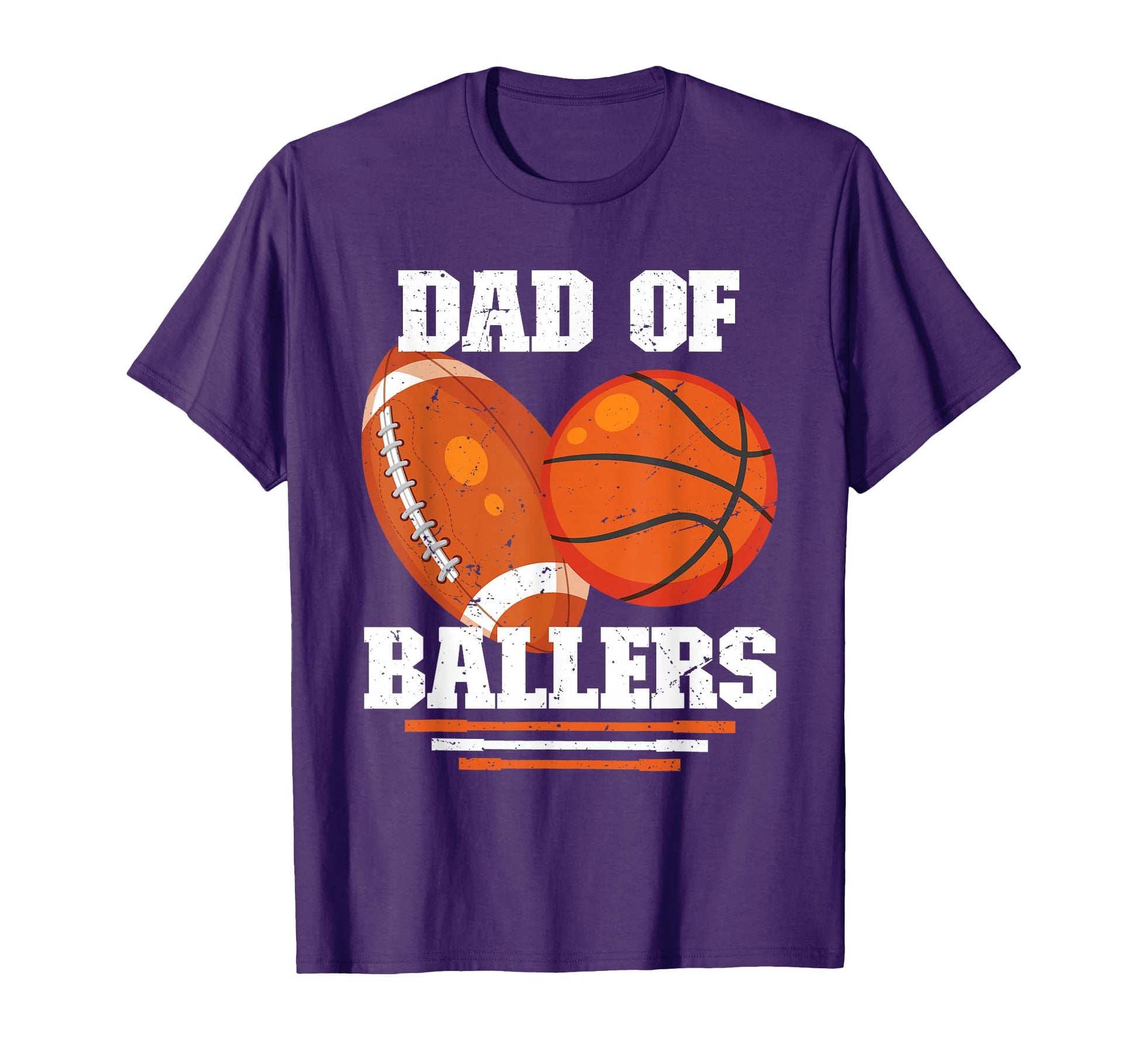 Dad Ballers Football Basketball Dad T-Shirt - Aesthetic Graphic Unisex - T-Shirt, Sweatshirt, Hoodie