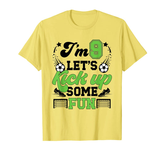 9Th Birthday Soccer Nine Year Old T-Shirt - Aesthetic Graphic Unisex - T-Shirt, Sweatshirt, Hoodie