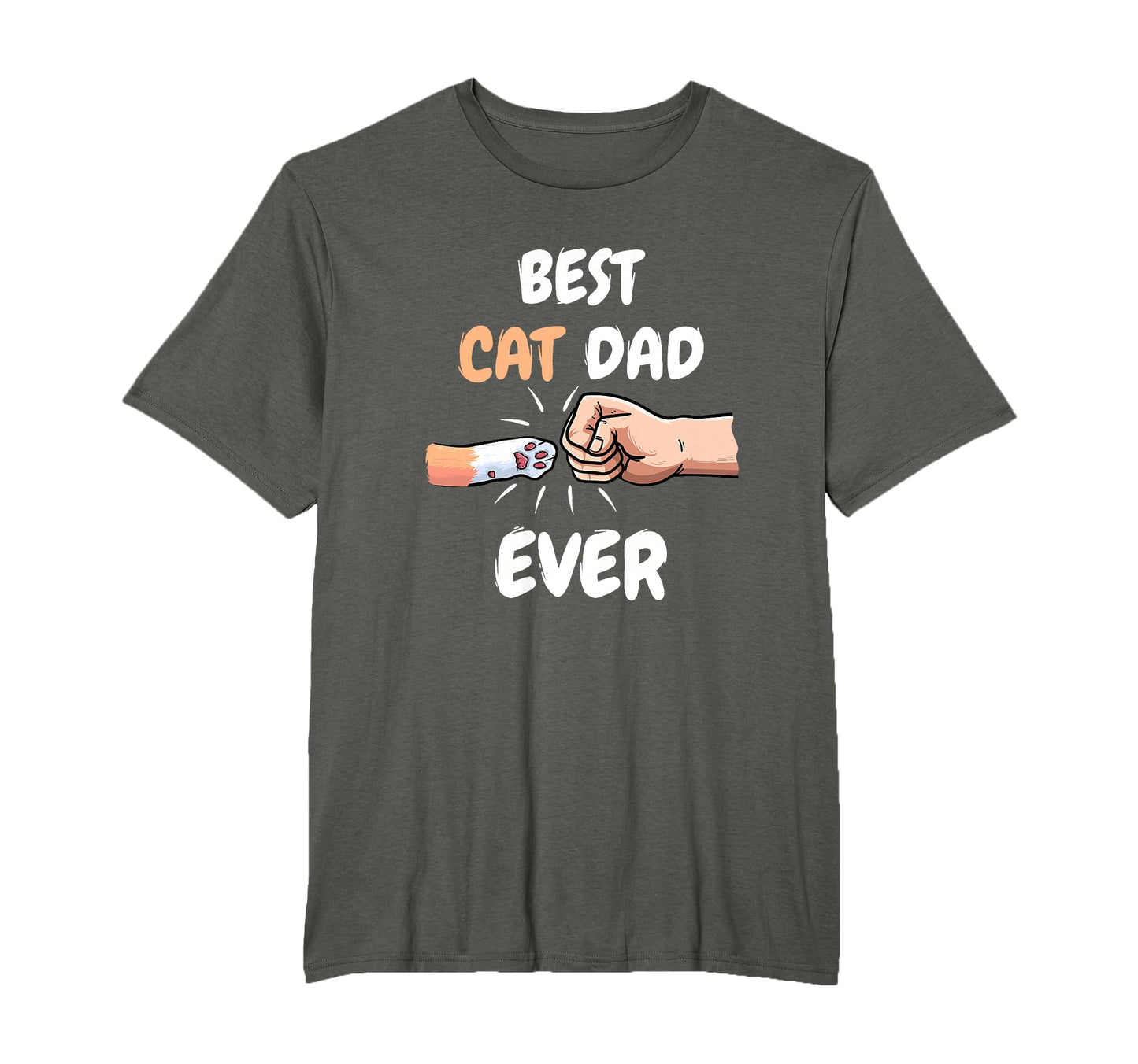 Best Cat Dad Ever Paw Fist Bump Cat T-Shirt - Custom Art Print for Adults - T-Shirt, Sweatshirt, Hoodie