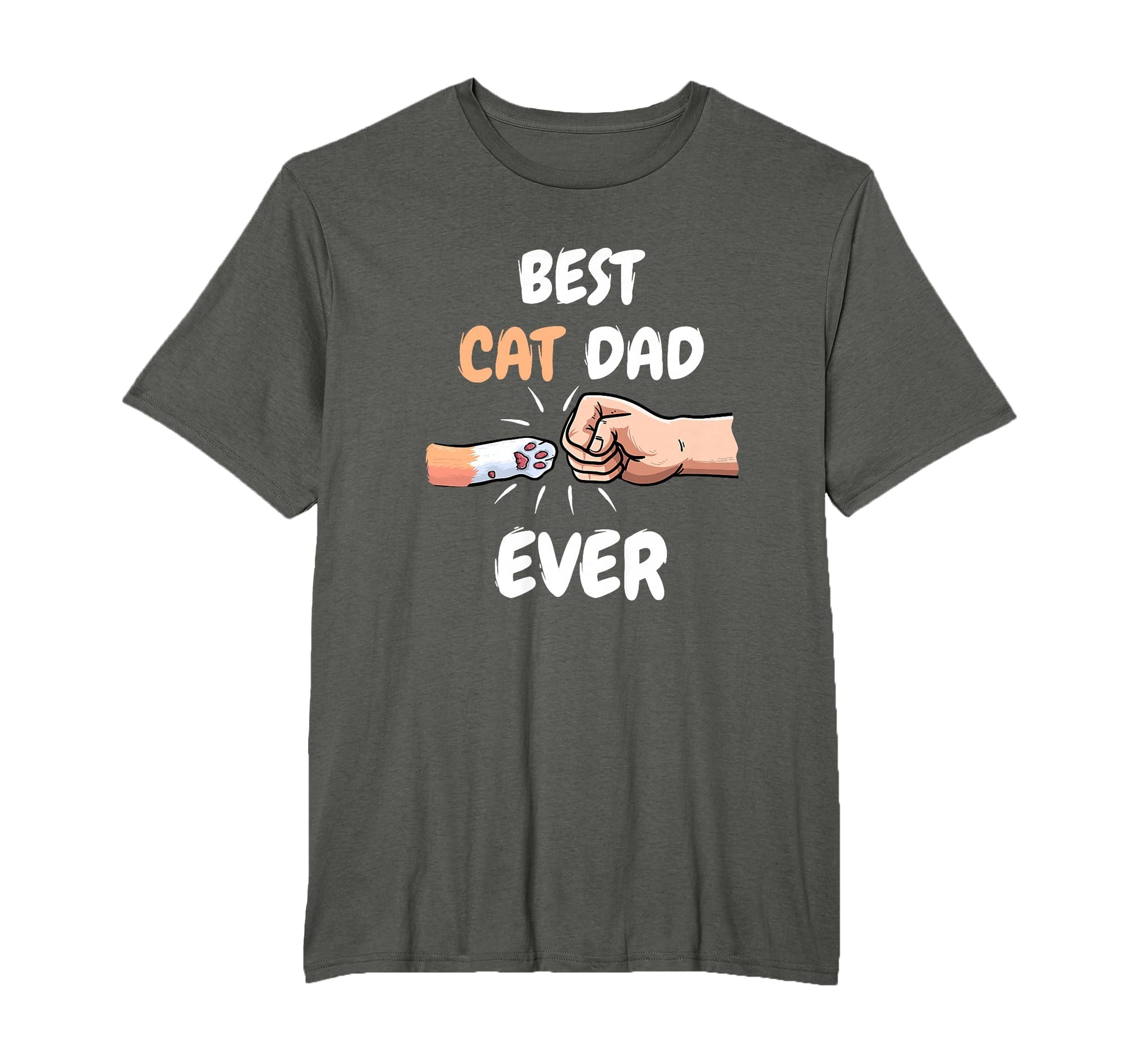 Best Cat Dad Ever Paw Fist Bump Cat T-Shirt - Custom Art Print for Adults - T-Shirt, Sweatshirt, Hoodie