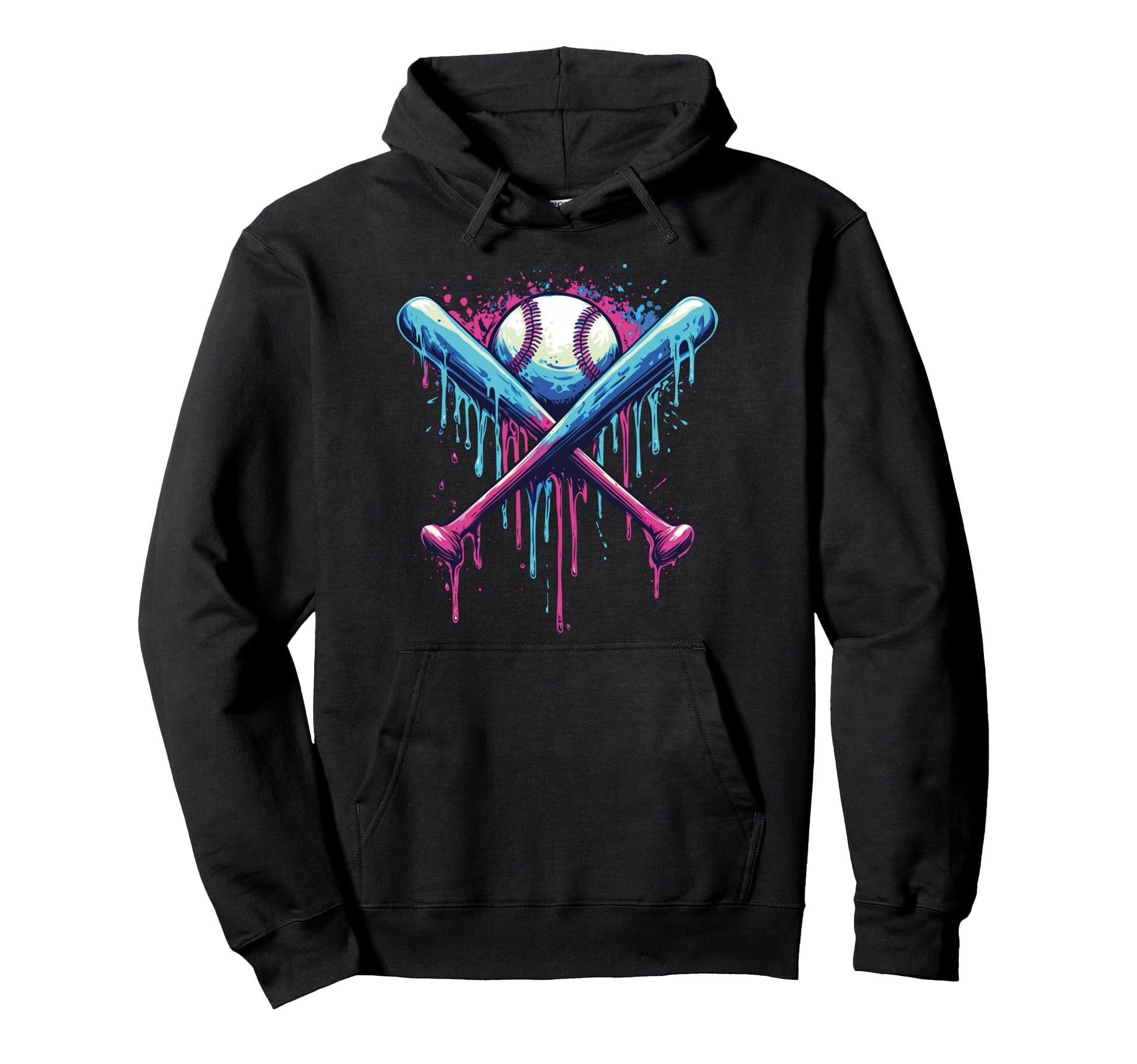 Baseball Bat Drip Funny Hoodie - Casual Everyday Wear for Adults - T-Shirt, Sweatshirt, Hoodie