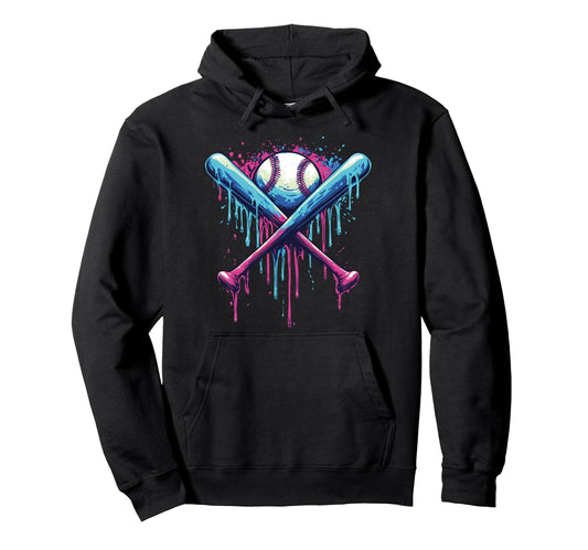 Baseball Bat Drip Funny Hoodie - Casual Everyday Wear for Adults - T-Shirt, Sweatshirt, Hoodie