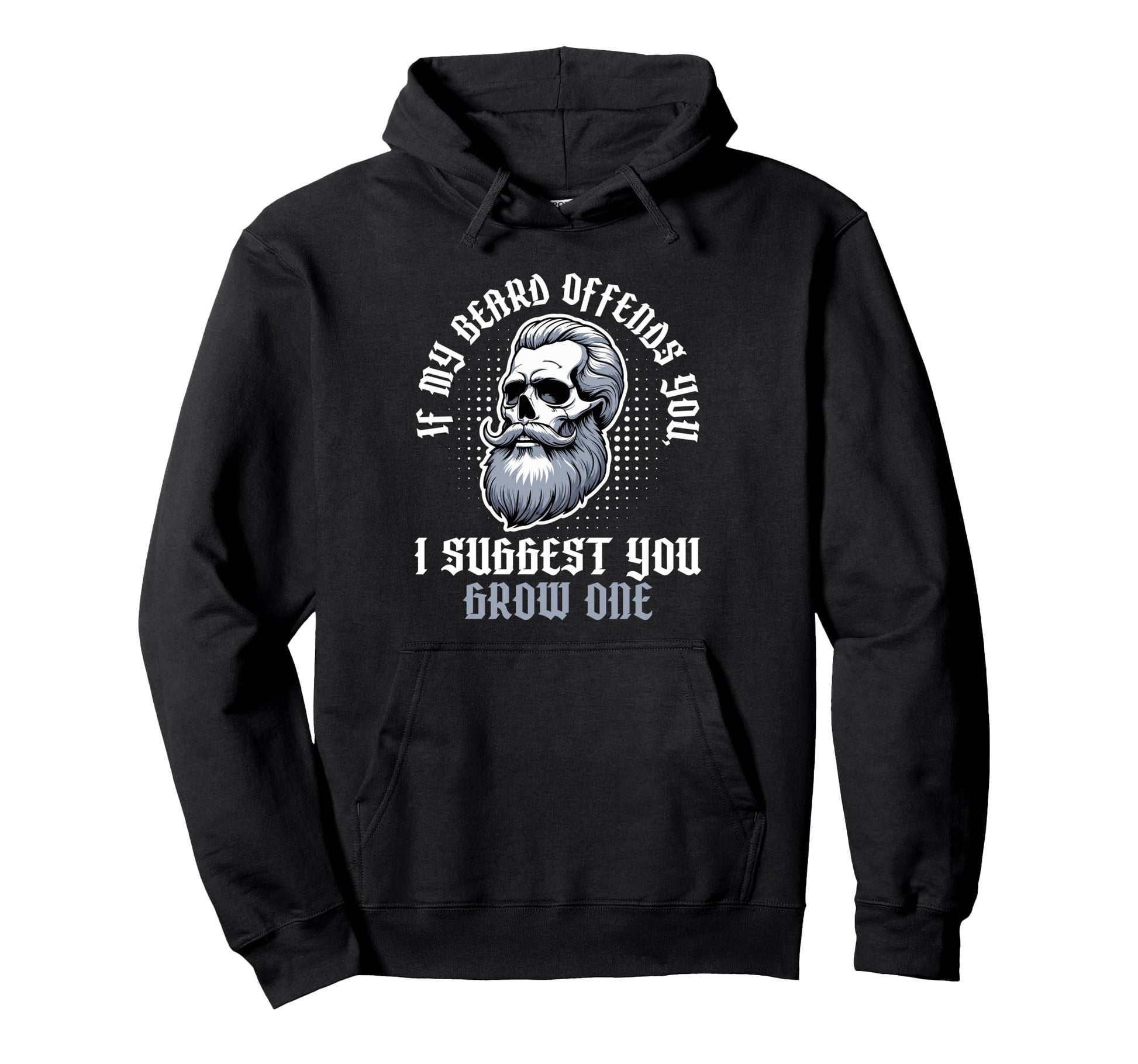 Bearded Facial Hair Fathers Day Dad Grandpa Hoodie - Unique Graphic Unisex - T-Shirt, Sweatshirt, Hoodie