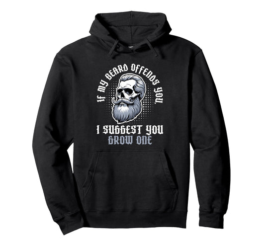 Bearded Facial Hair Fathers Day Dad Grandpa Hoodie - Unique Graphic Unisex - T-Shirt, Sweatshirt, Hoodie