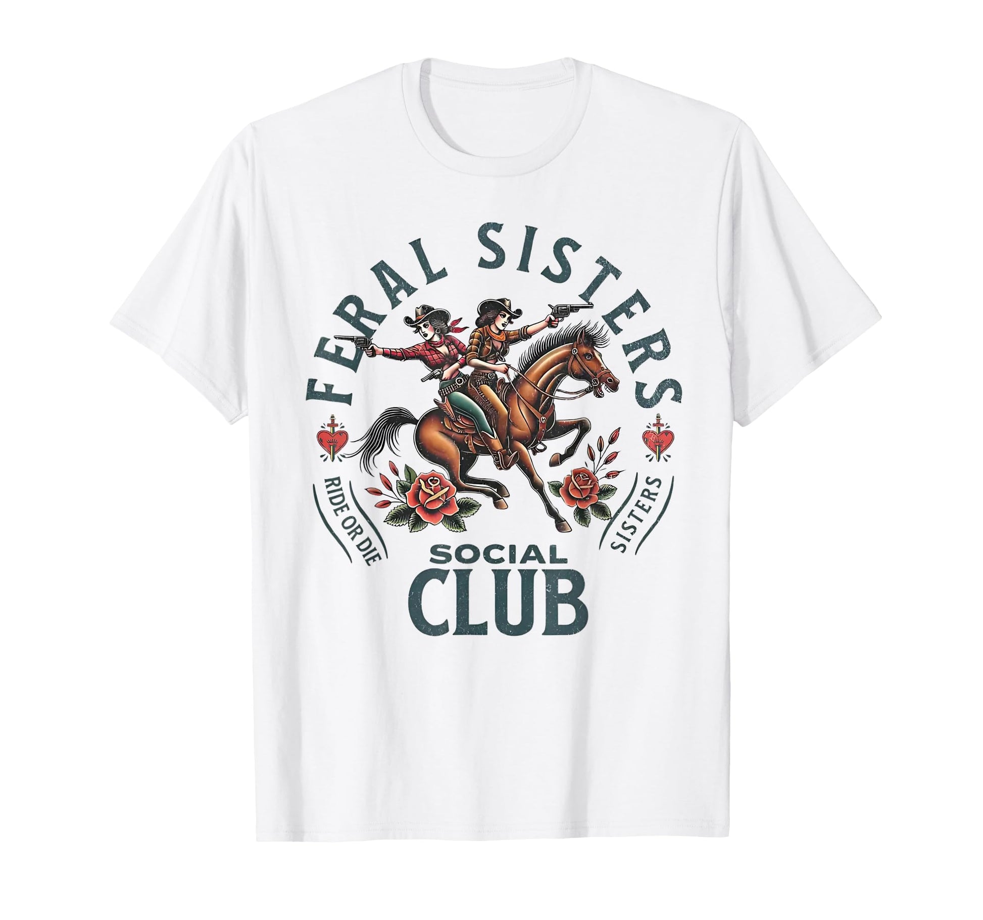 Funny Sisters Feral Sisters Social Club T-Shirt - Minimalist Print Unisex - T-Shirt, Sweatshirt, Hoodie