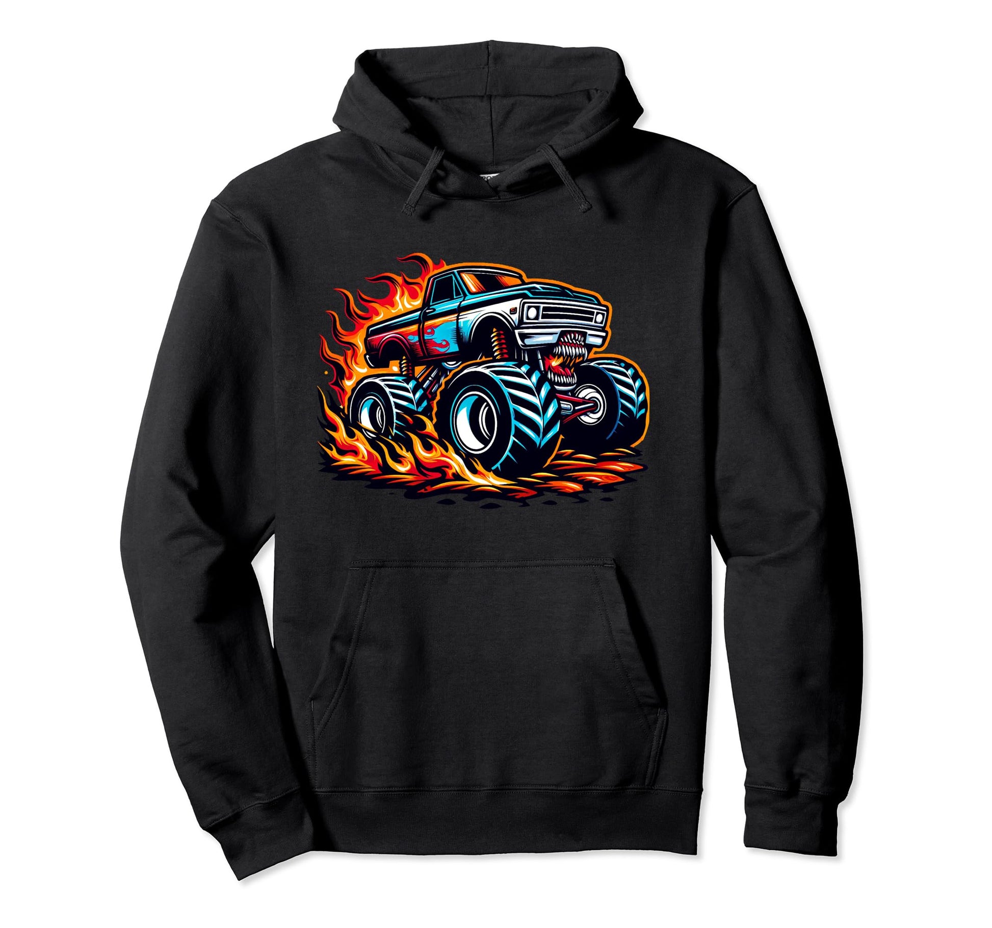 Monster Truck Dad Fathers Day Hoodie - Casual Everyday Wear Unisex - T-Shirt, Sweatshirt, Hoodie