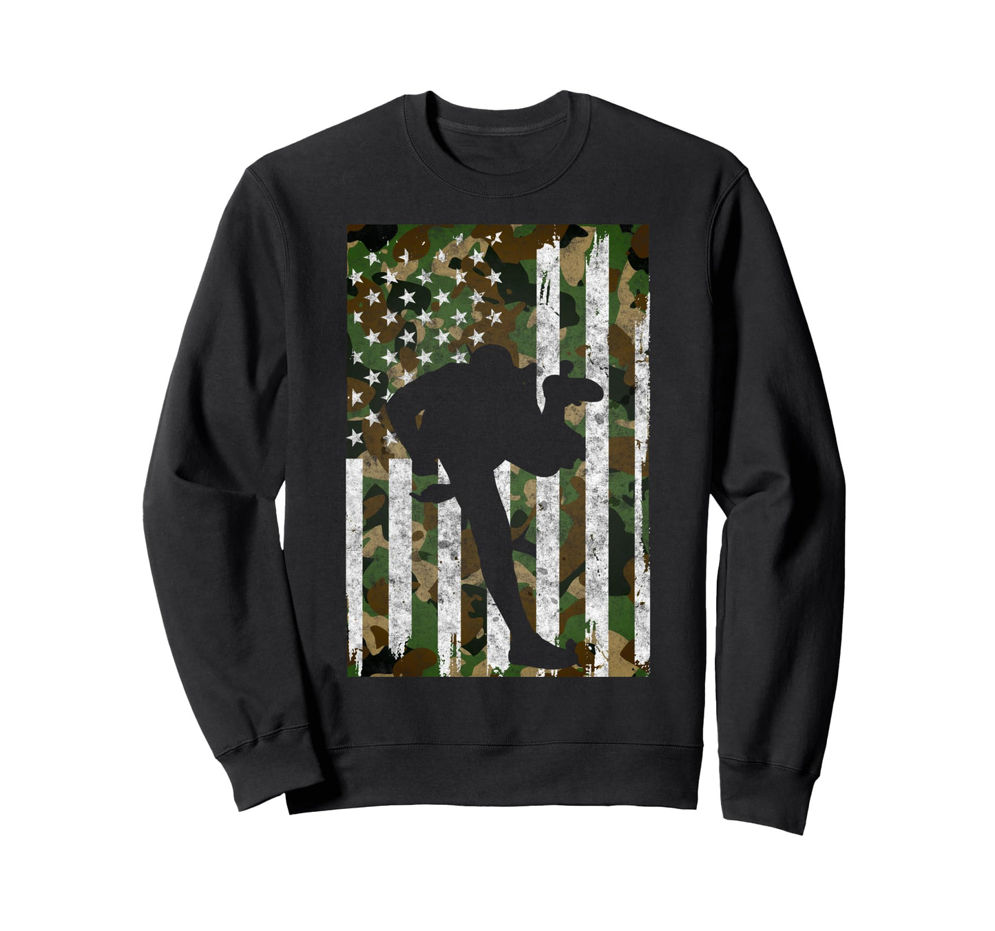 Baseball Us Camouflage Flag Sweatshirt - Custom Art Print Men Women - T-Shirt, Sweatshirt, Hoodie