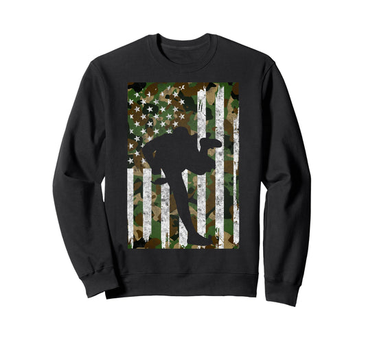 Baseball Us Camouflage Flag Sweatshirt - Custom Art Print Men Women - T-Shirt, Sweatshirt, Hoodie