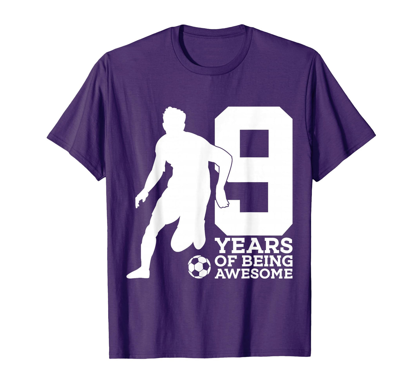 9 Years Being Awesome Soccer 9Th Birthday T-Shirt - Custom Art Print Unisex - T-Shirt, Sweatshirt, Hoodie
