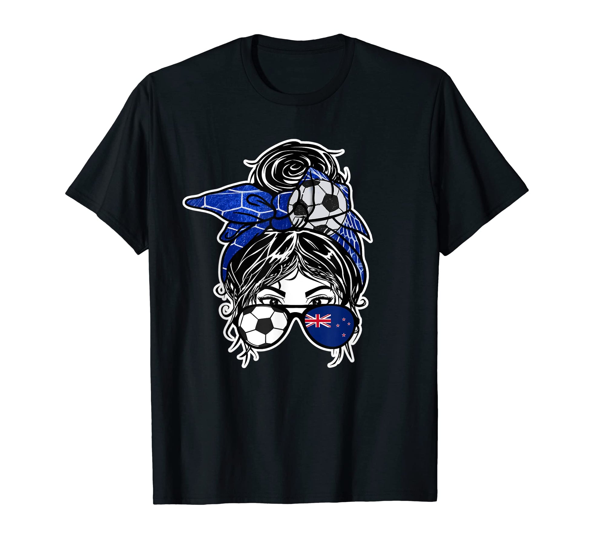 Messy Bun Hair New Zealand Soccer New T-Shirt - Graphic Print Unisex - T-Shirt, Sweatshirt, Hoodie