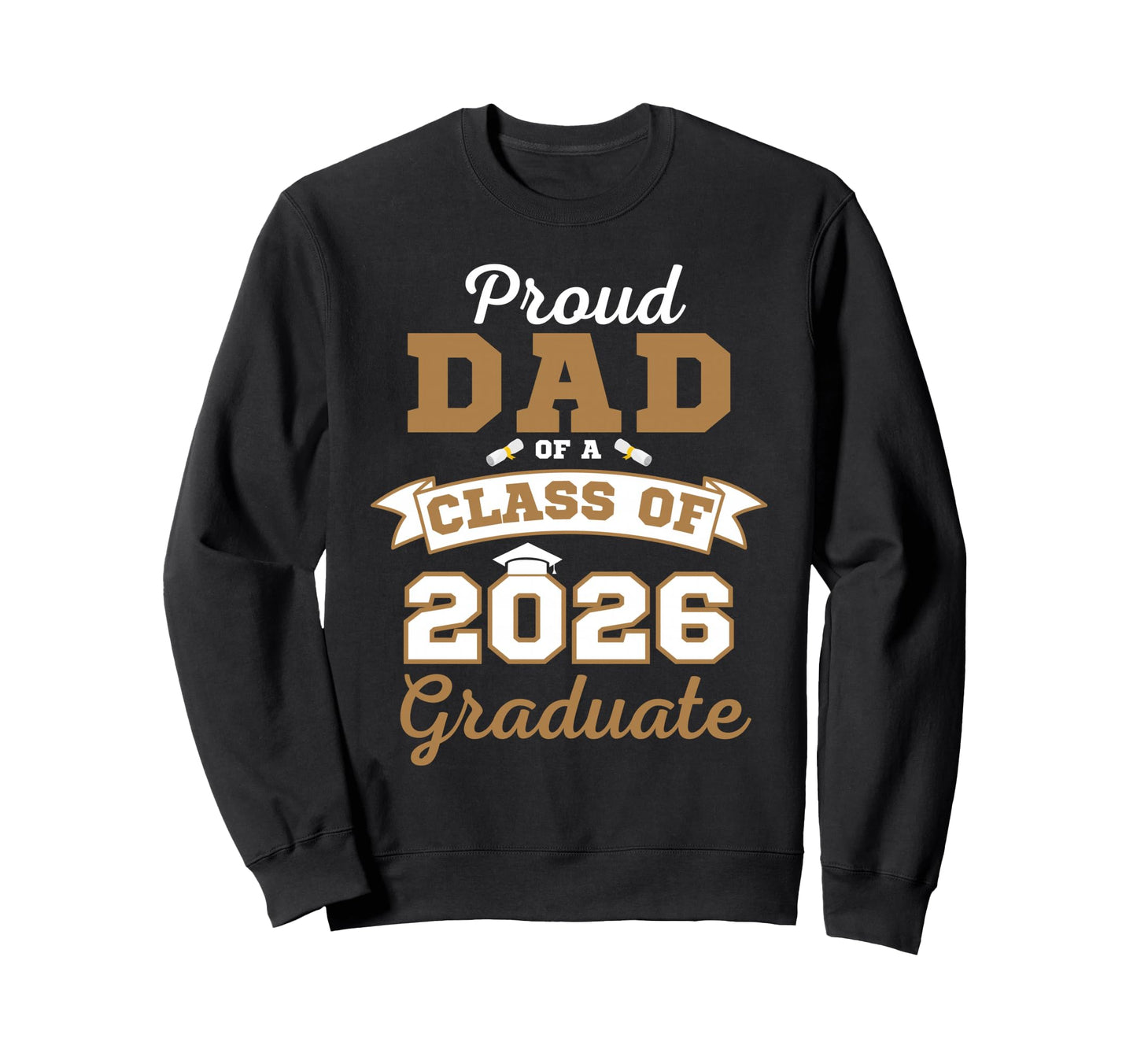 Proud Dad Class 2026 Graduate Melanin Sweatshirt - Aesthetic Graphic Unisex - T-Shirt, Sweatshirt, Hoodie