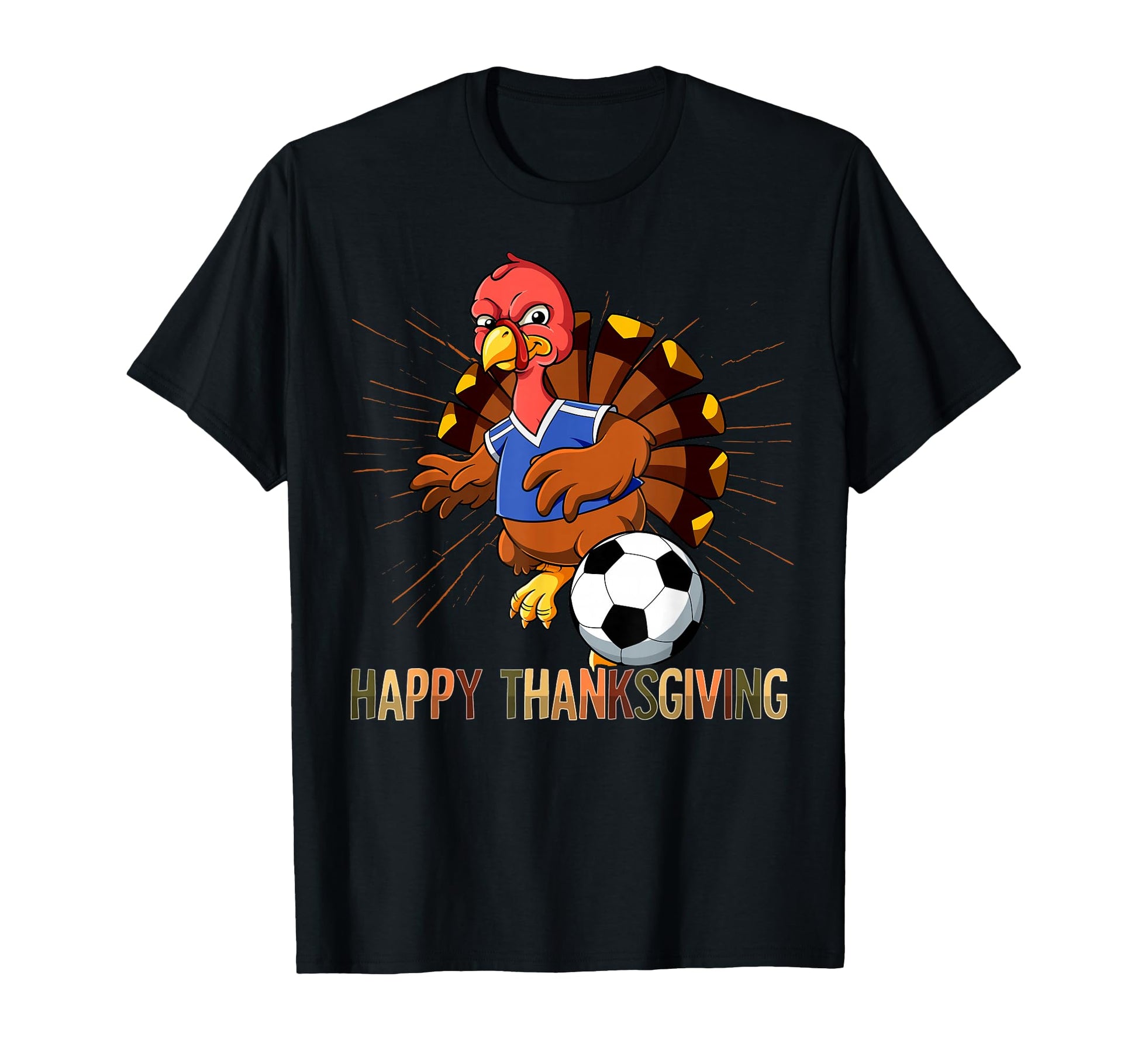 Happy Thanksgiving Turkey Soccer T-Shirt - Minimalist Print for Adults - T-Shirt, Sweatshirt, Hoodie