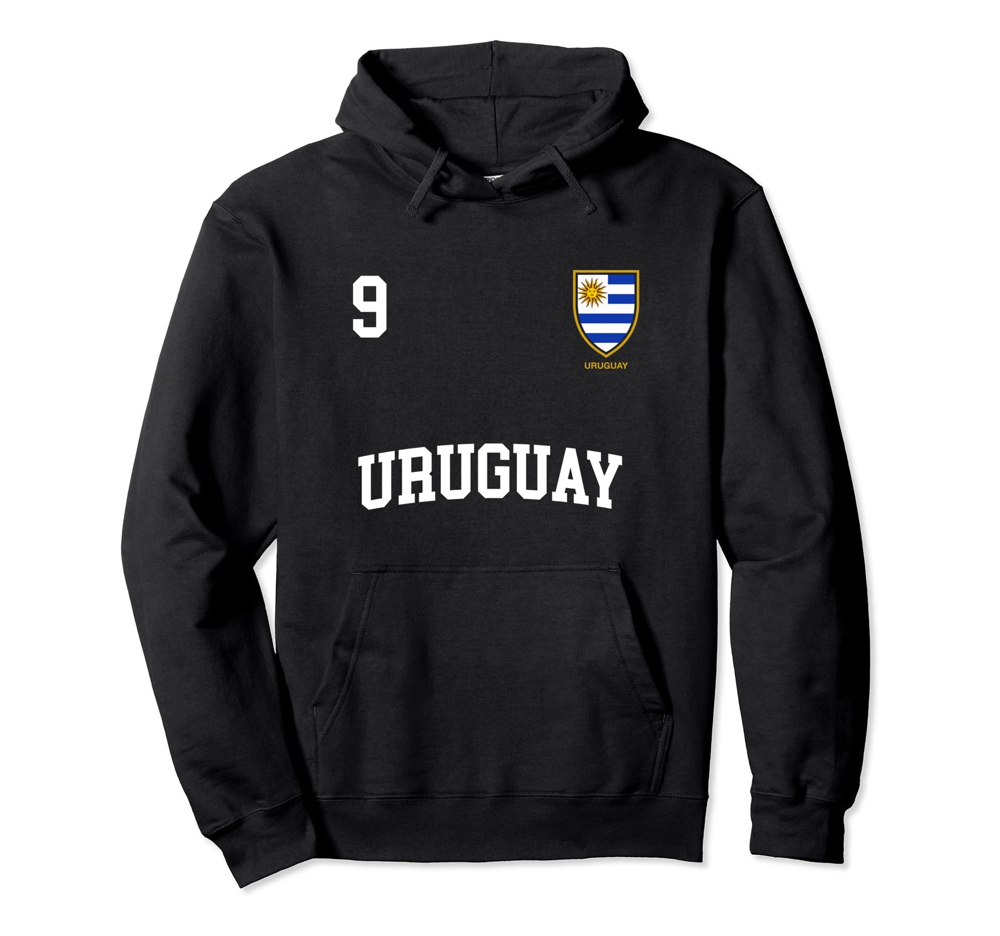 Uruguay Football No 9 Soccer Team Seleccion Hoodie - Graphic Print Unisex - T-Shirt, Sweatshirt, Hoodie