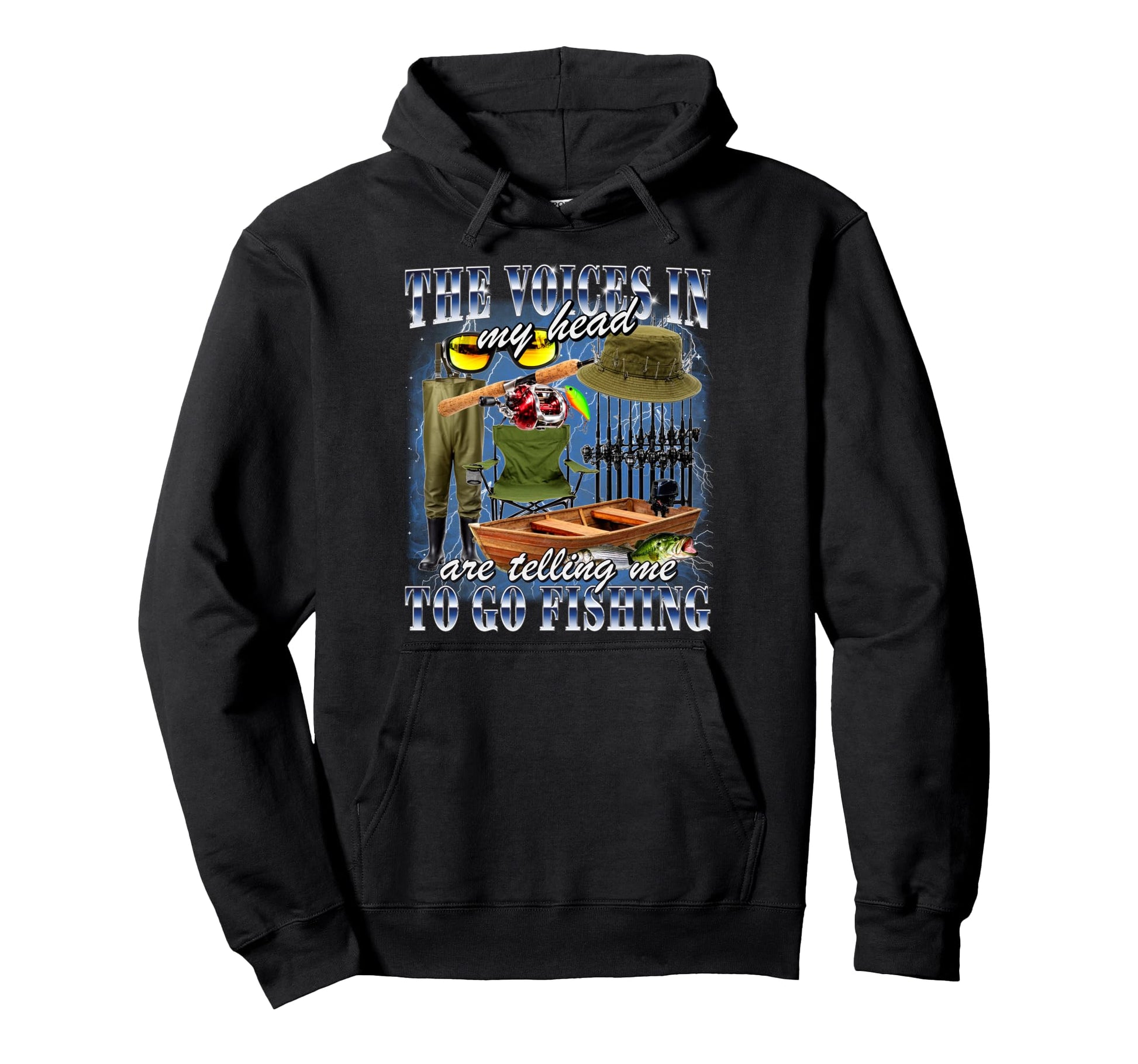 My Head Are Telling Me To Go Fishing Fisher Hoodie - Unique Graphic Unisex - T-Shirt, Sweatshirt, Hoodie