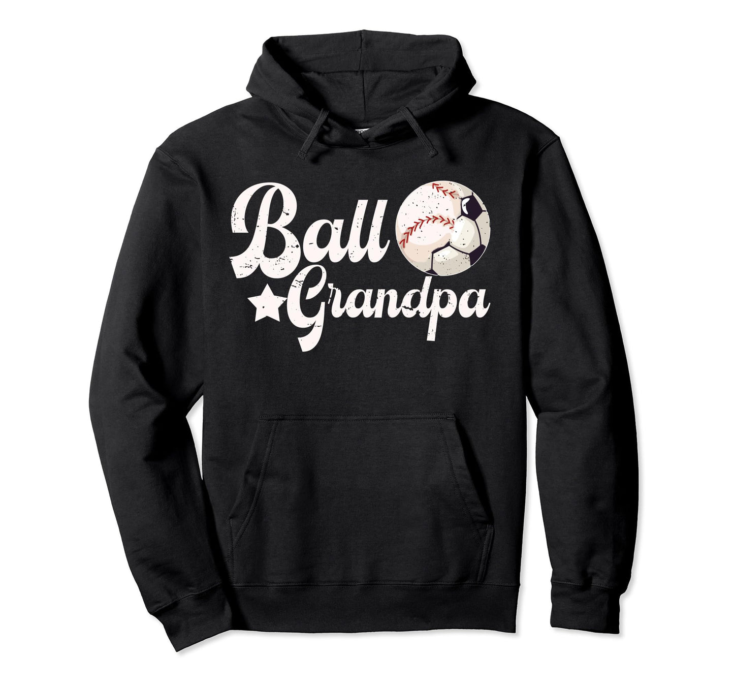 Ball Grandpa Proud Soccer Baseball Hoodie - Unique Graphic Men Women - T-Shirt, Sweatshirt, Hoodie