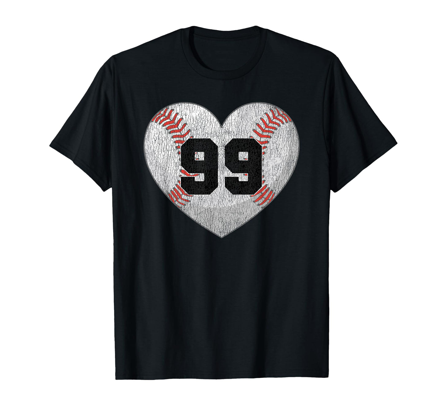 Baseball Number 99 Distressed T-Shirt - Casual Everyday Wear for Adults - T-Shirt, Sweatshirt, Hoodie