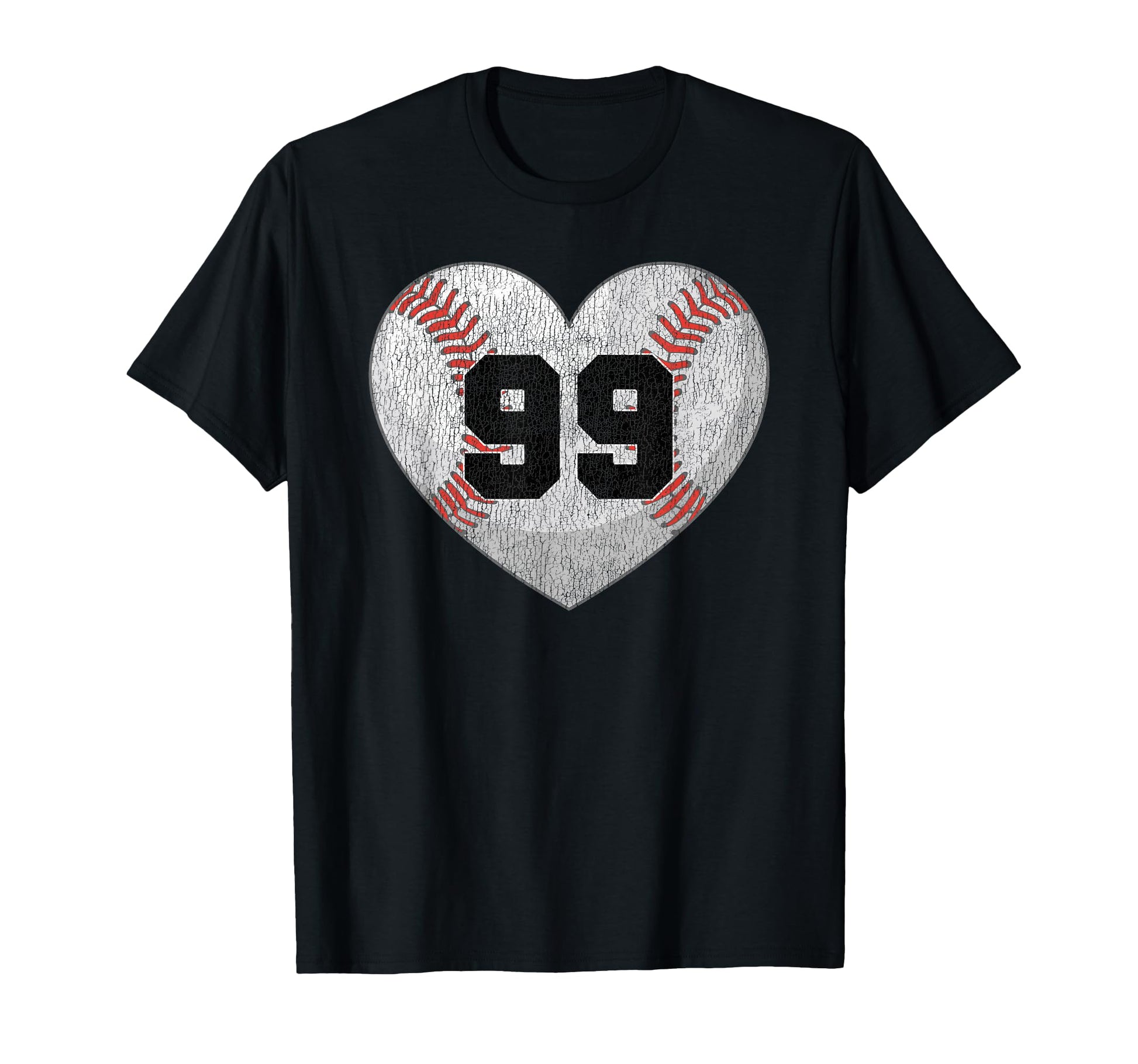 Baseball Number 99 Distressed T-Shirt - Casual Everyday Wear for Adults - T-Shirt, Sweatshirt, Hoodie