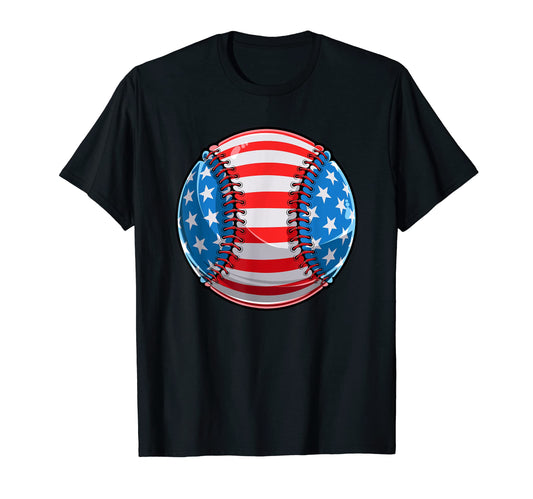 American Flag Baseball Shirts Baseball T-Shirt - Trendy Graphic for Adults - T-Shirt, Sweatshirt, Hoodie